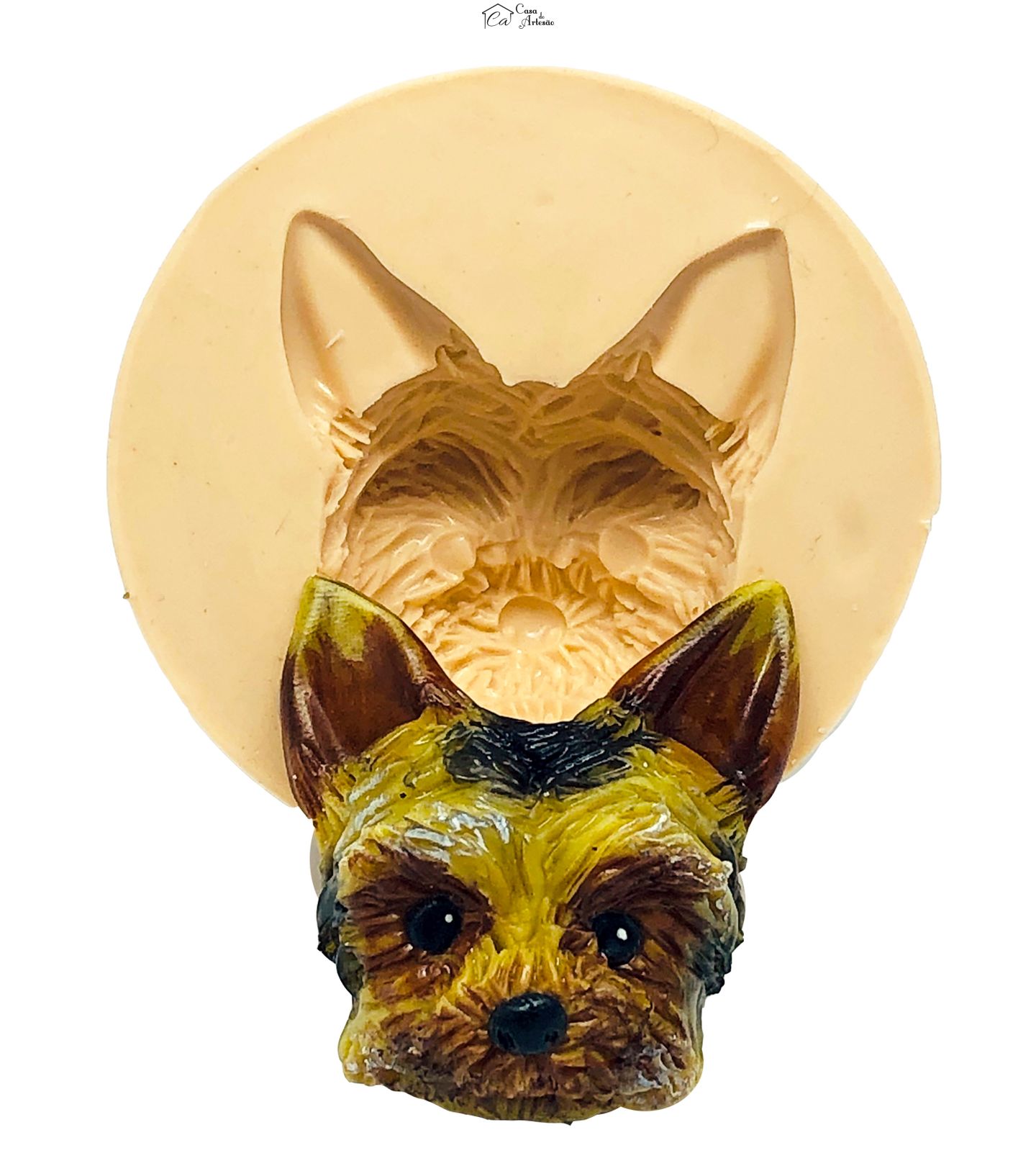 Molde de silicone - Cachorro - Rosto Yorkshire - Grande - P830