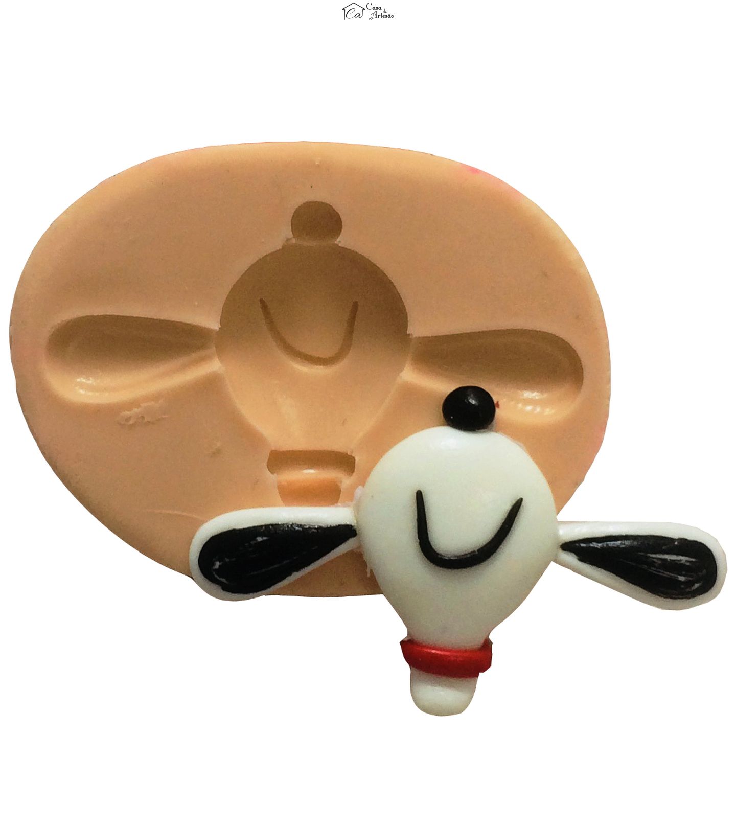 Molde de silicone - Rosto Snoopy Alegre - Pequeno - P383