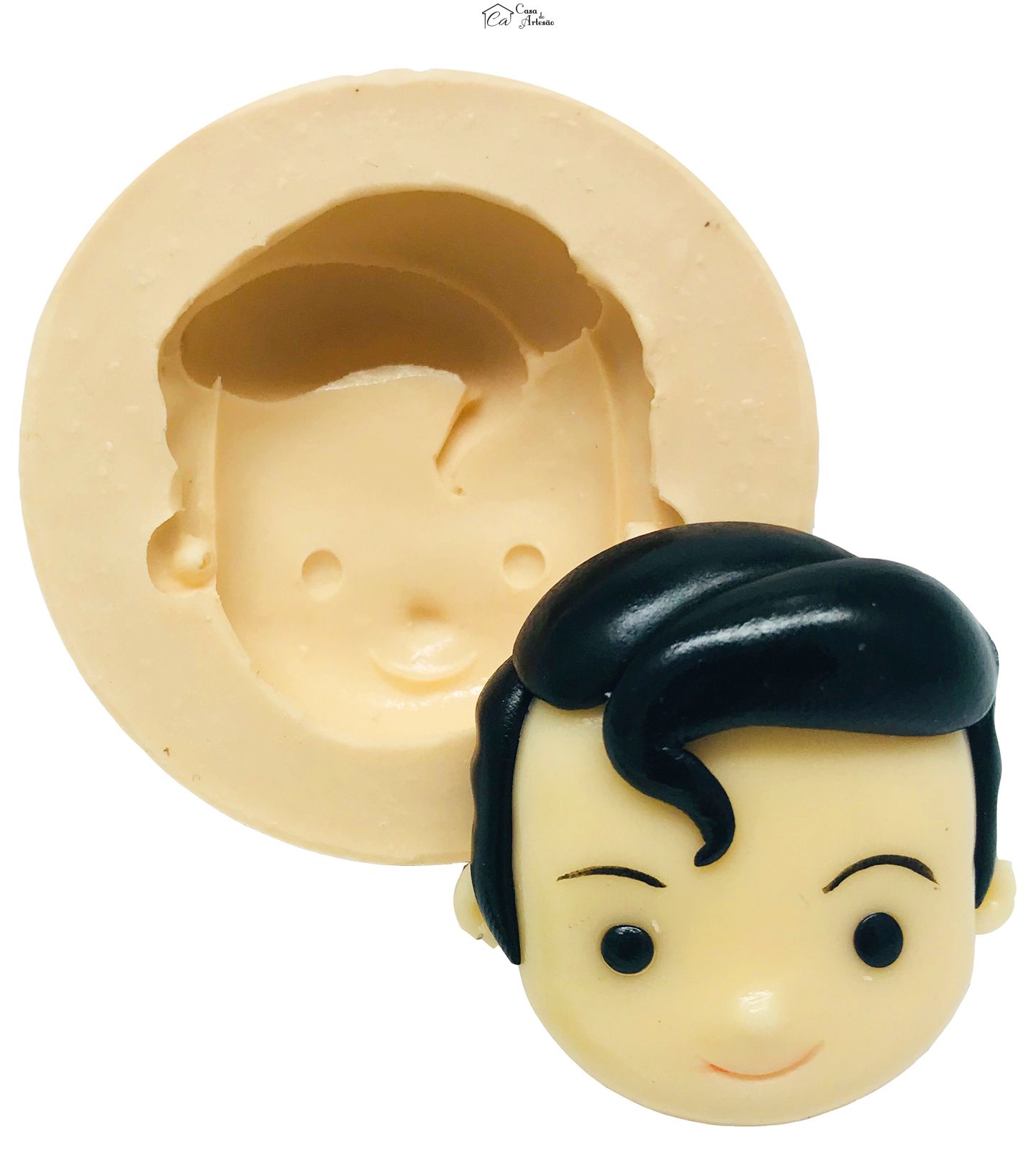 Molde de silicone - Liga da Justiça - Rosto Super Homem Baby - Grande - P506