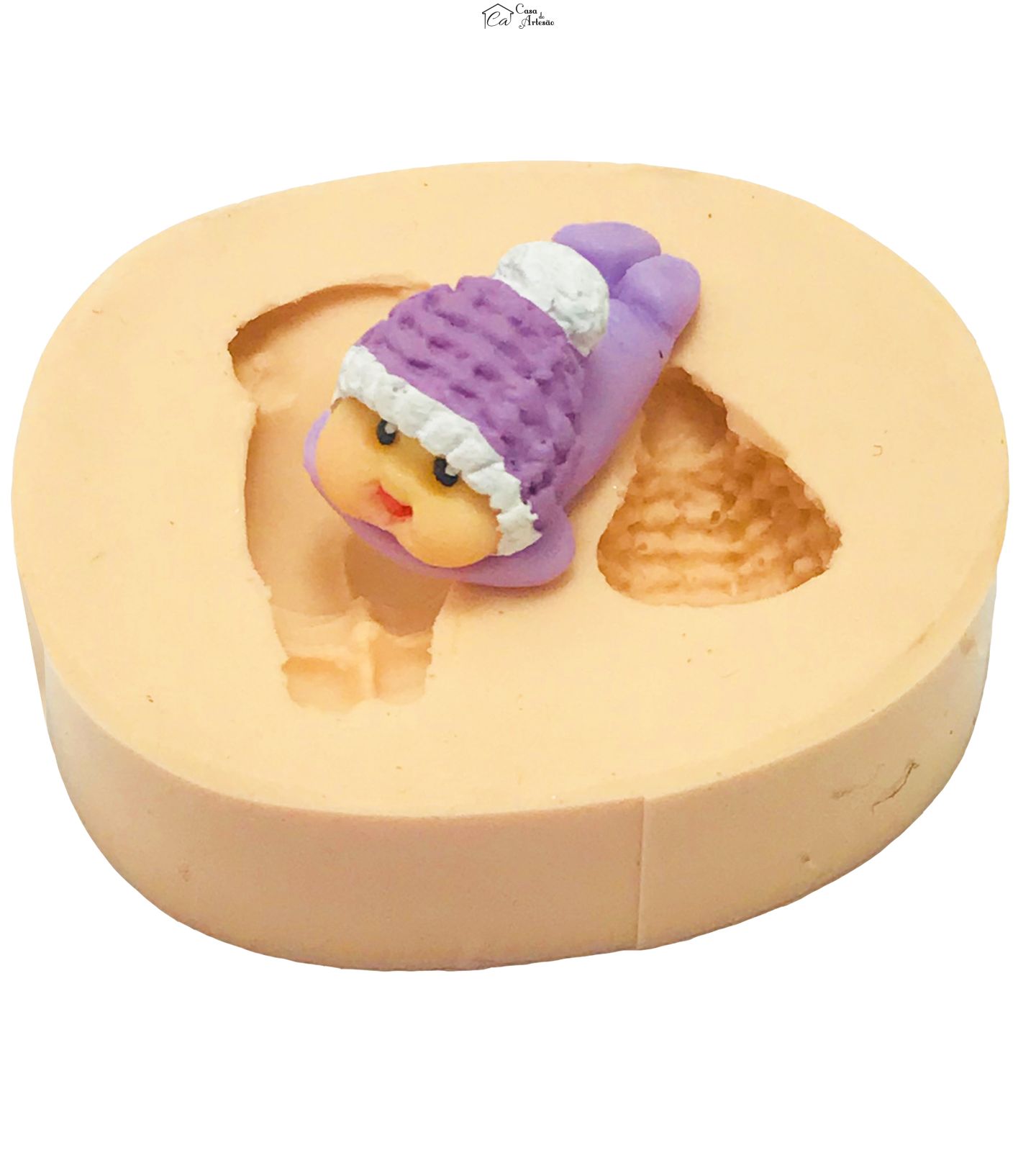 Molde de silicone - Menina Deitada Bruço Pequena