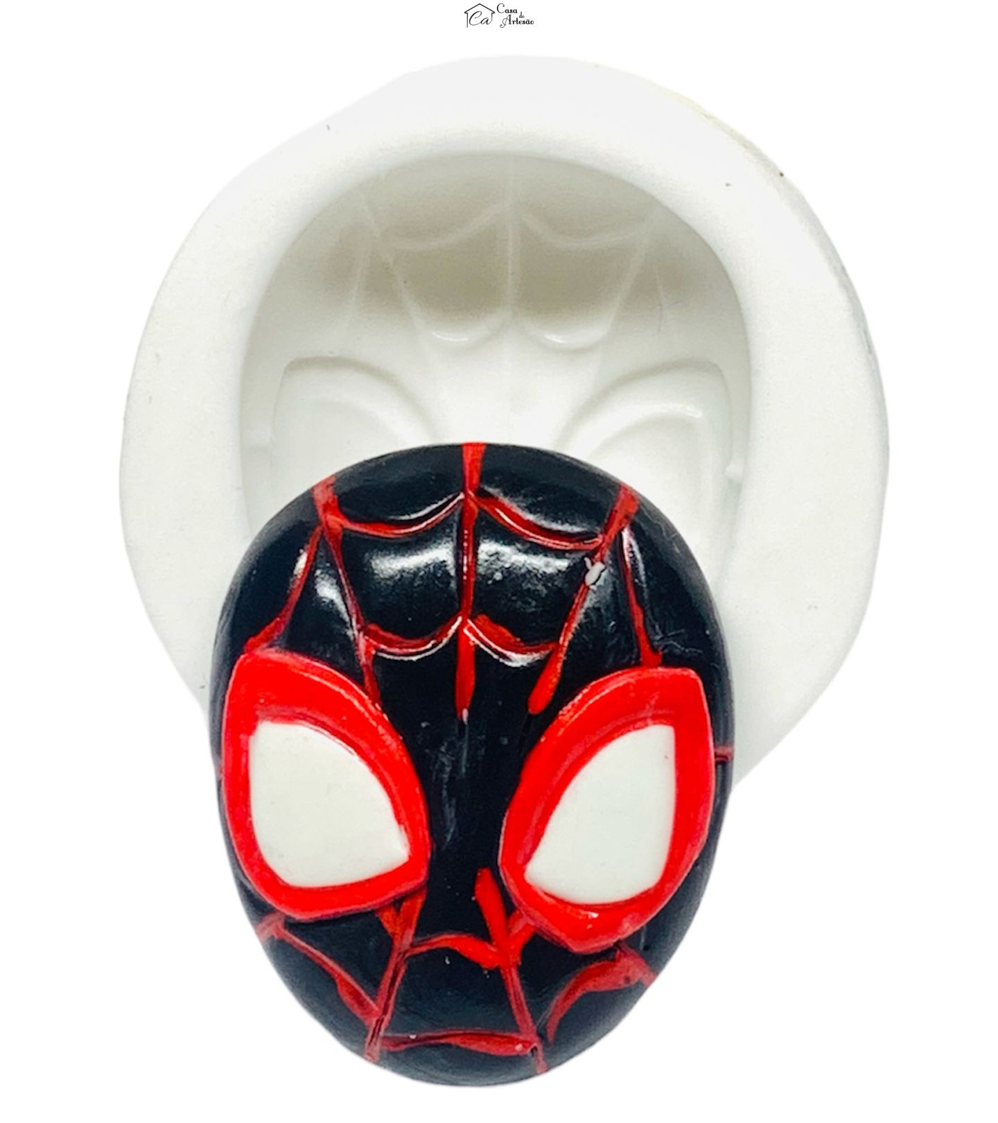 Molde de silicone - Homem Aranha - Rosto Miles Morales - Medio - P1235