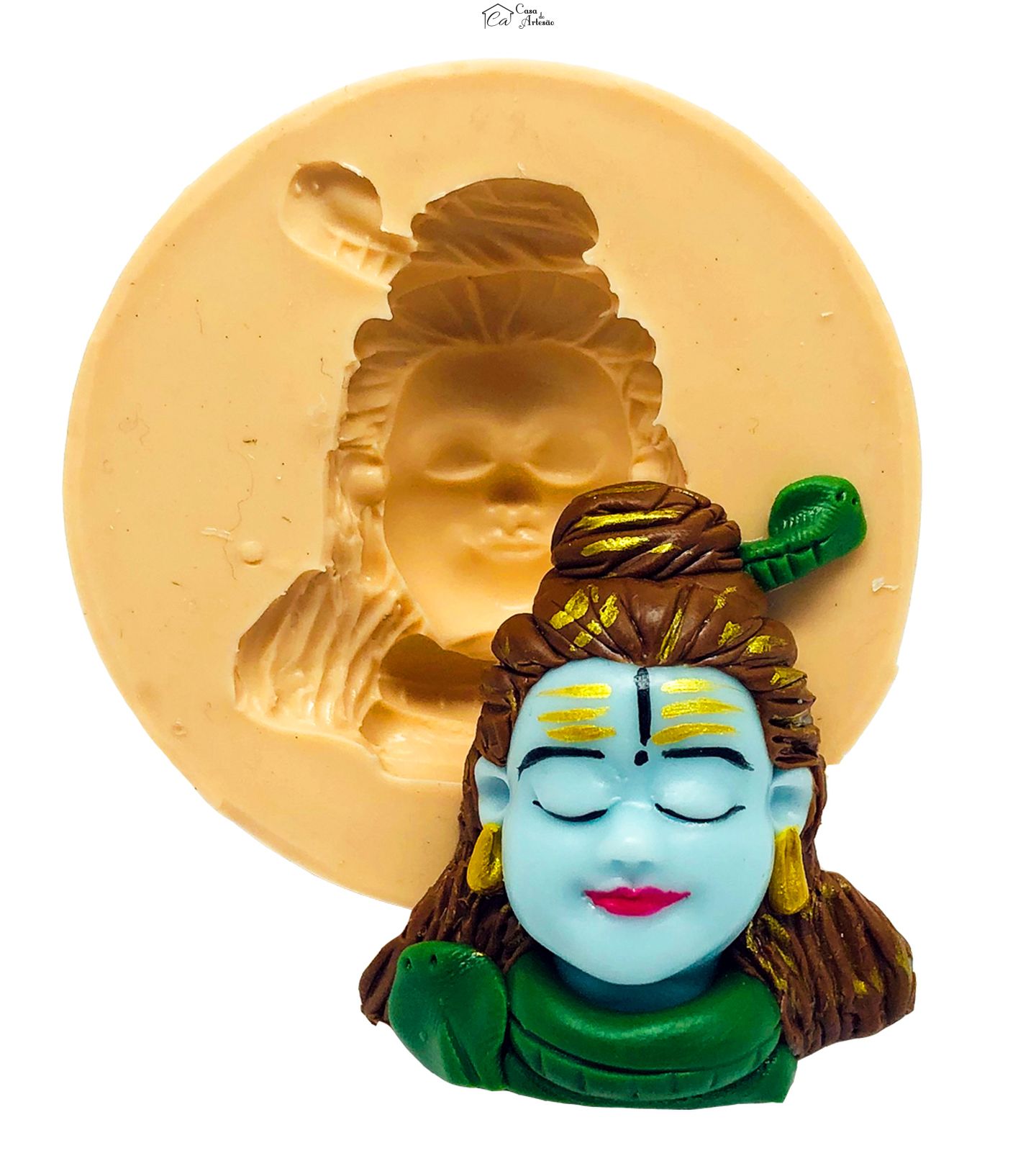 Molde de silicone - Shiva - Rosto - Medio - P853