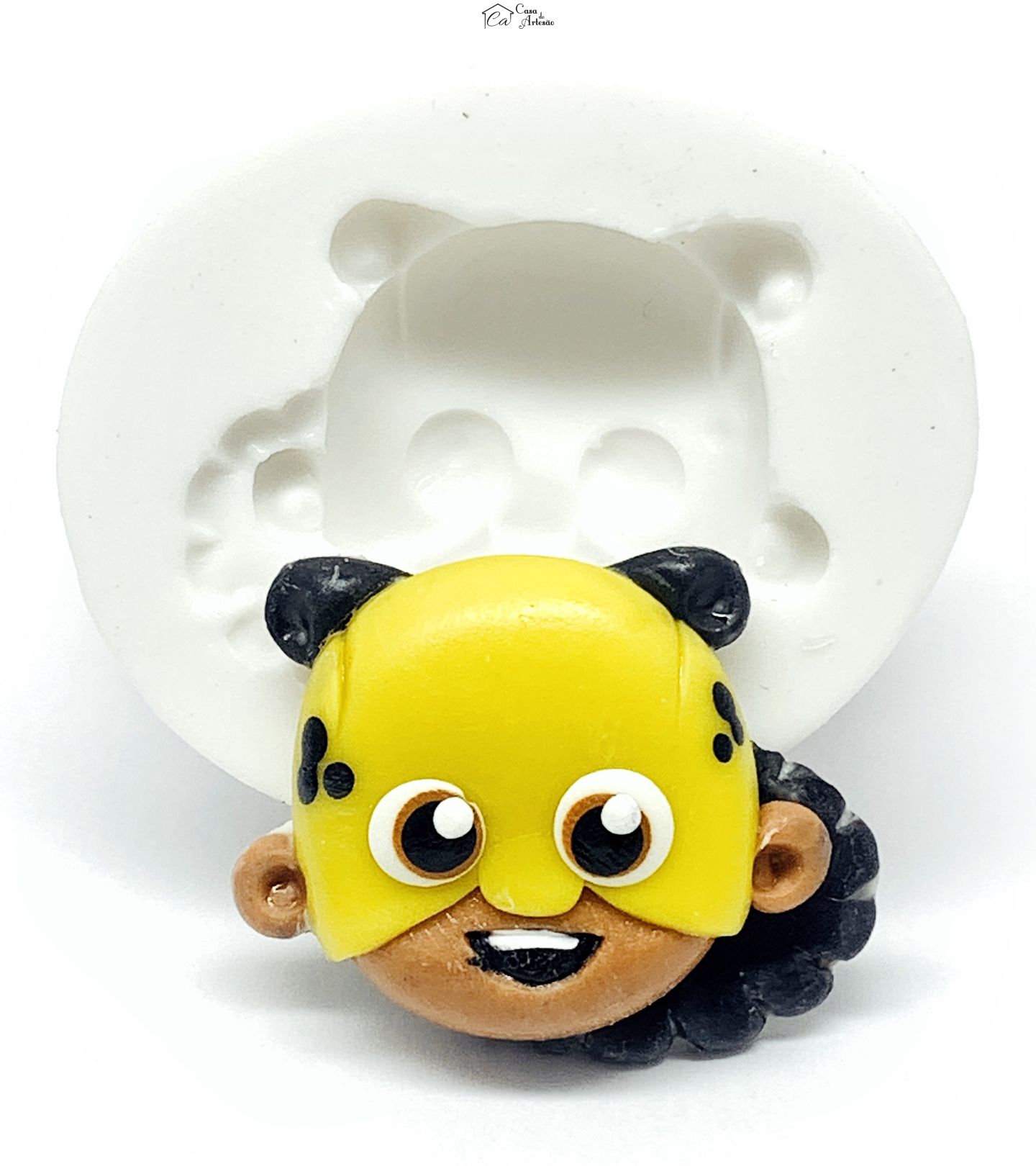 Molde de silicone - Os Aventureiros - Rosto Amarela - Medio - P1219