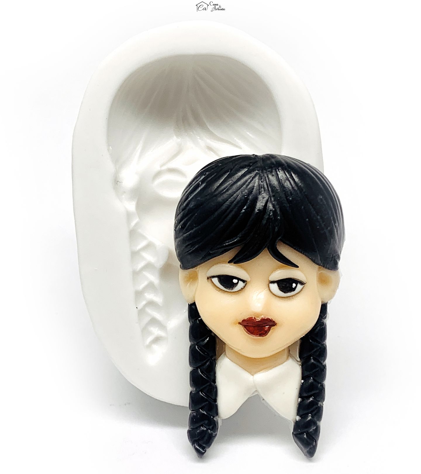 Molde de silicone - Wandinha - Rosto - Grande - P1180