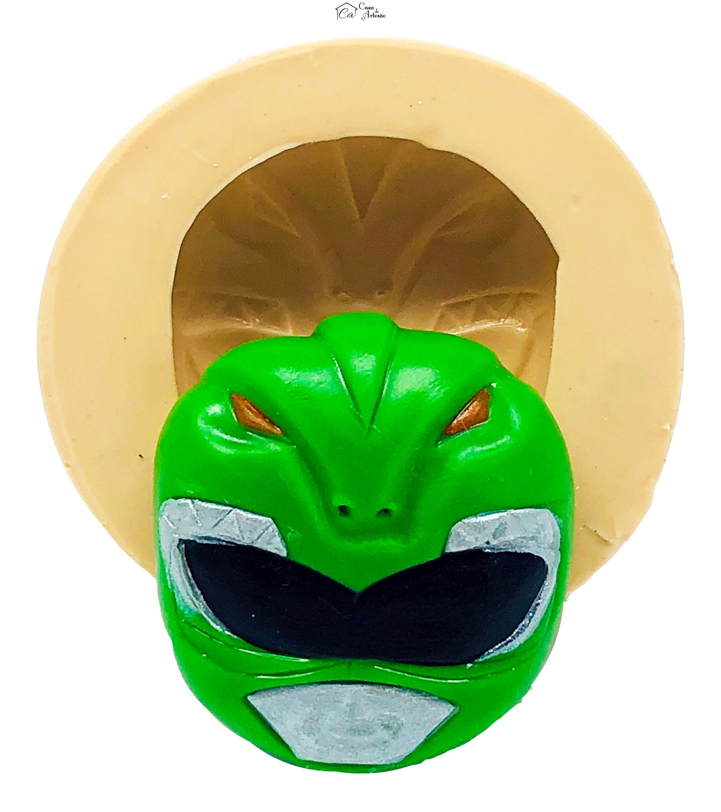 Molde de silicone - Power Ranger - Rosto Verde - Grande - P787