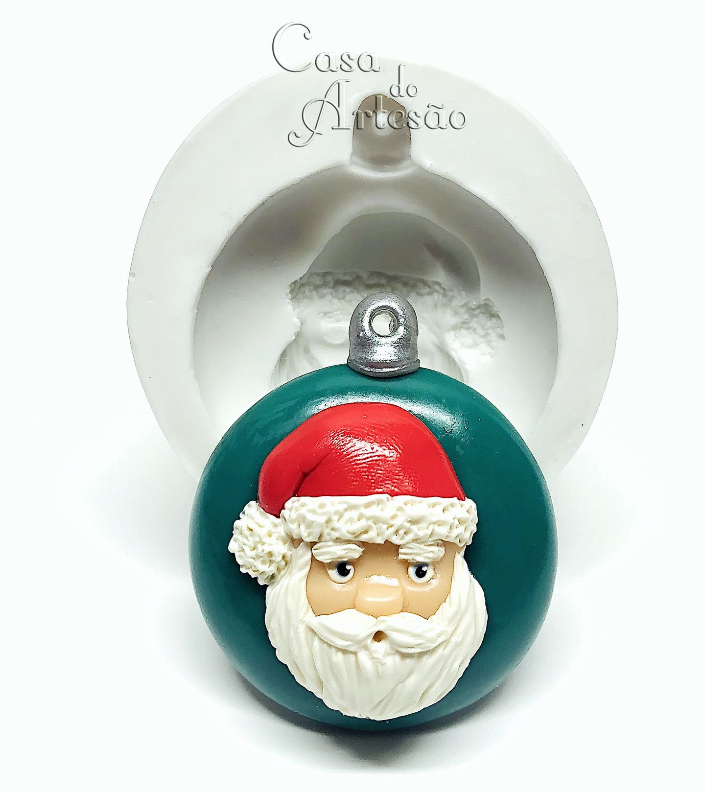 Natal - Rosto Papai Noel na Bola - Grande - P905