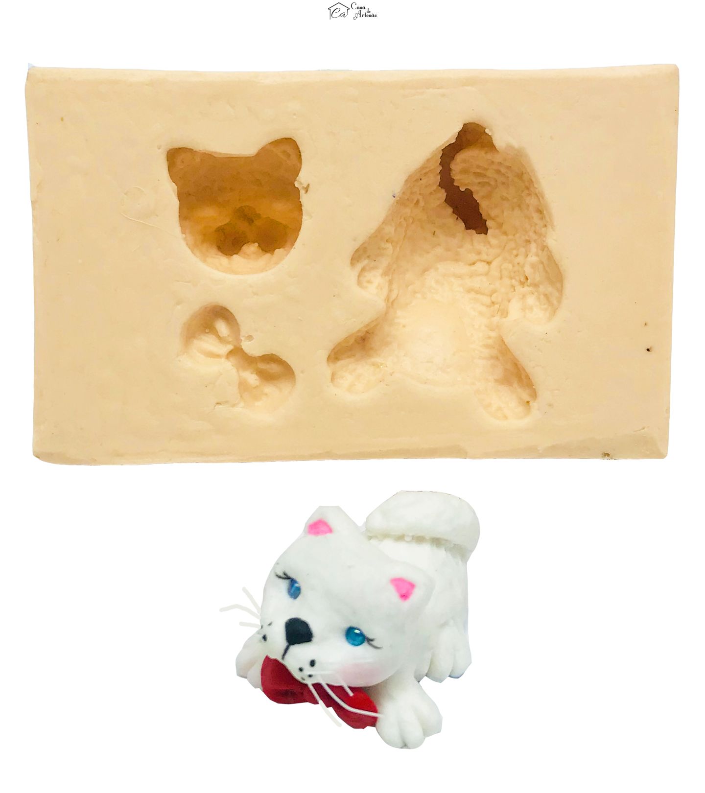 Molde de silicone - Gata c/ Laço - P17