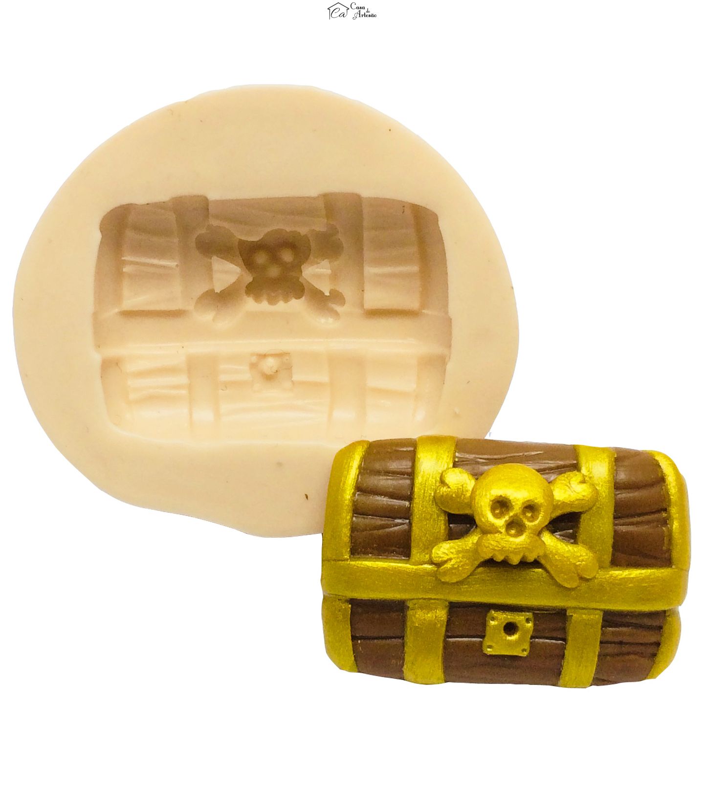 Molde de silicone - Pirata - Baú - P180