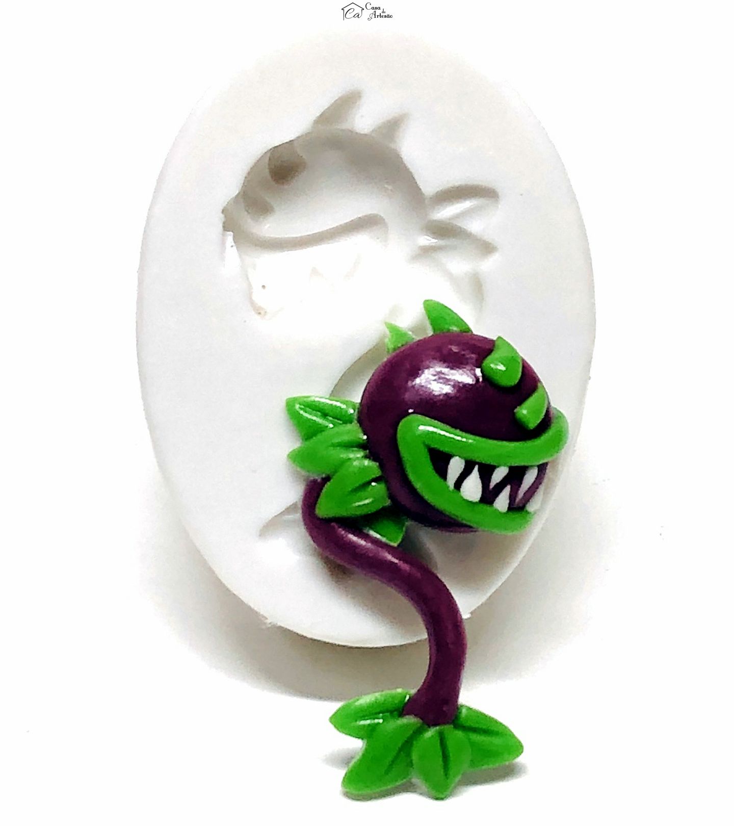 Molde de silicone - Plantas vs Zumbis - Carnivora - Pequena - P1057