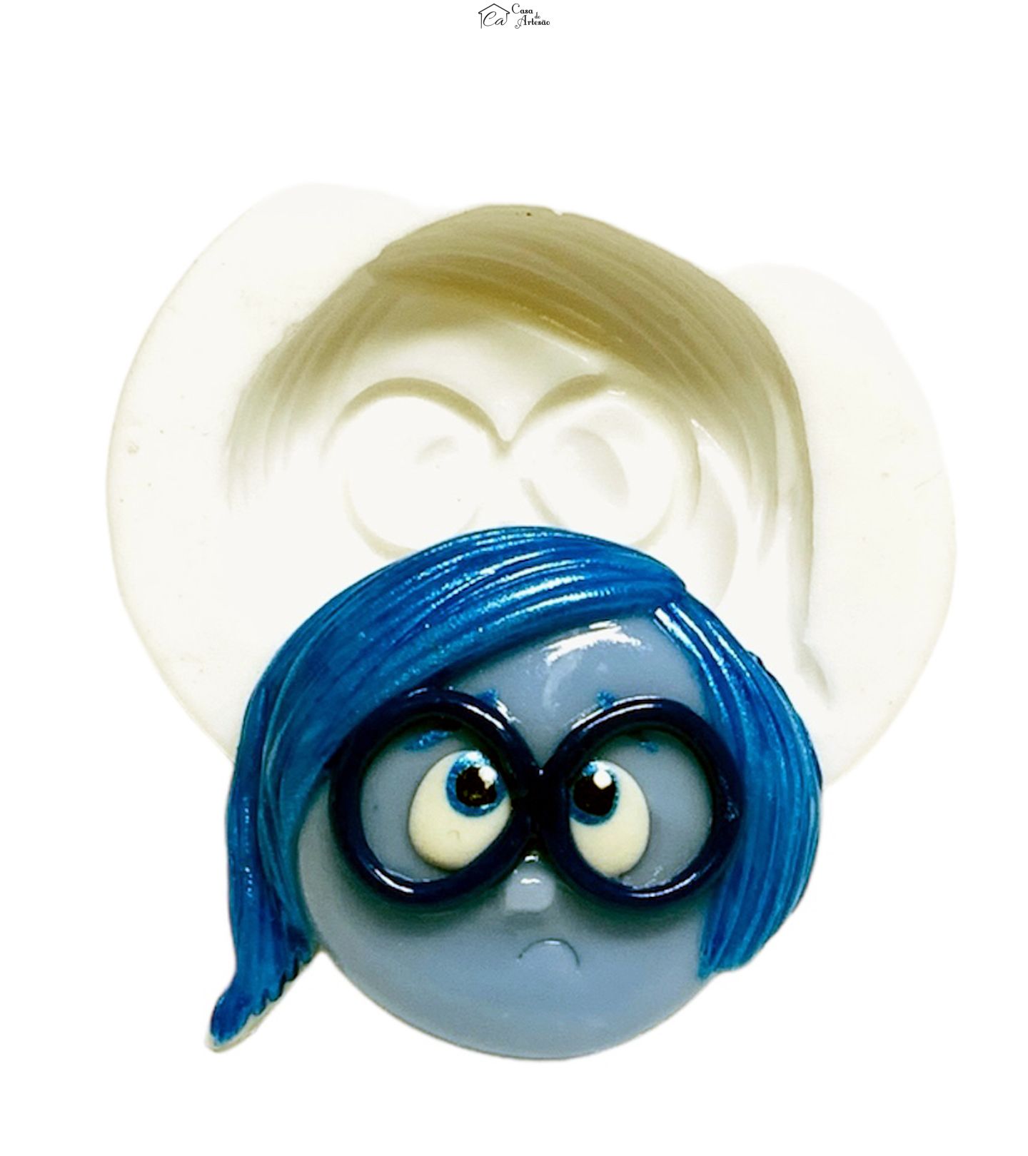 Molde de silicone - Divertida Mente - Rosto Tristeza - Grande - P1246