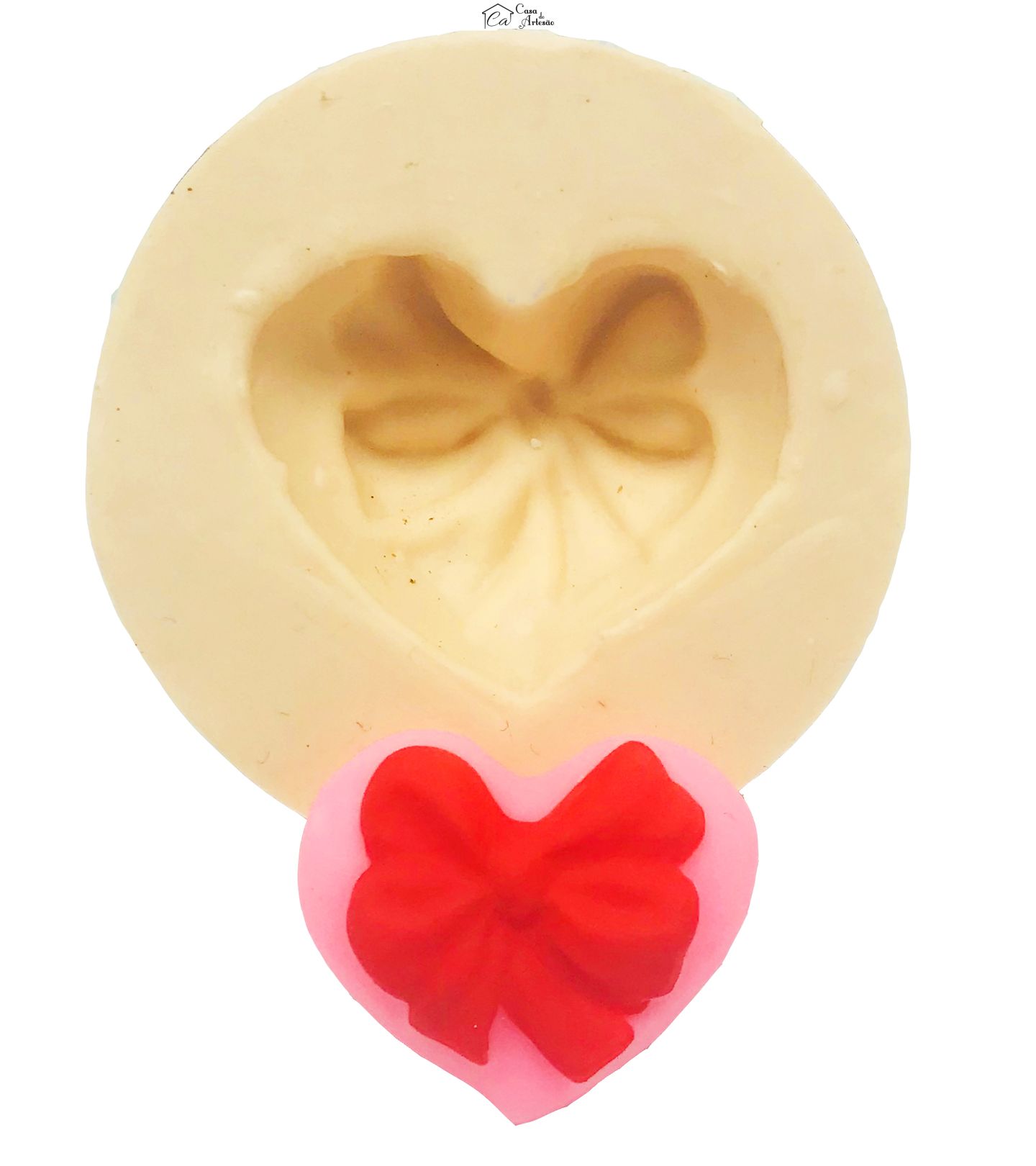 Molde de silicone - Coração com Laço - P153