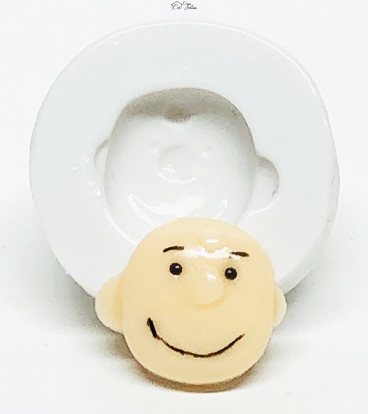 Molde de silicone - Turma do Snoopy - Rosto Charlie Brown - Pequeno - P1077
