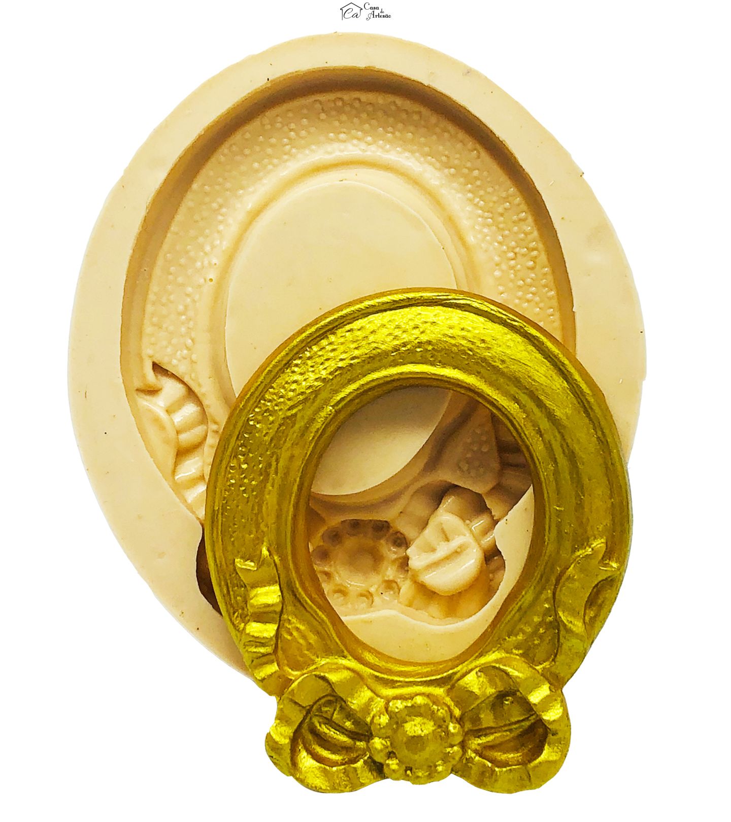 Molde de silicone - Moldura Oval - P780