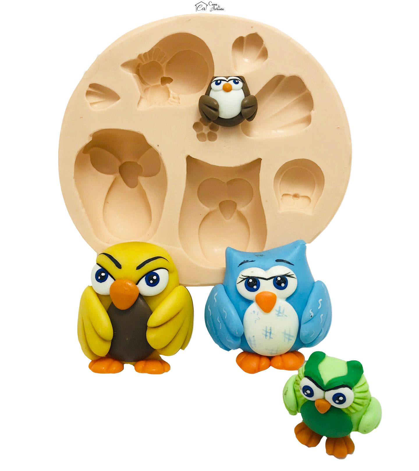 Molde de silicone - Coruja - 4 Tipos