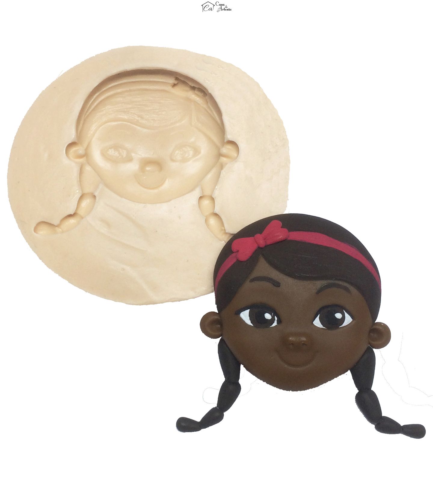 Molde de silicone - Doutora Brinquedos - Rosto Doutora - Grande - P247