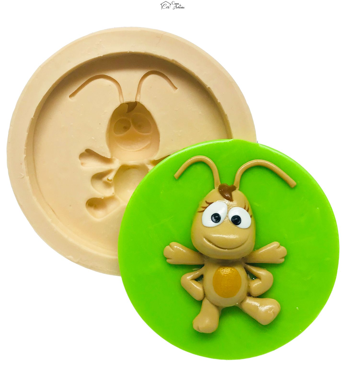 Molde de silicone - Galinha Pintadinha com Base - Baratinha - Grande - P499