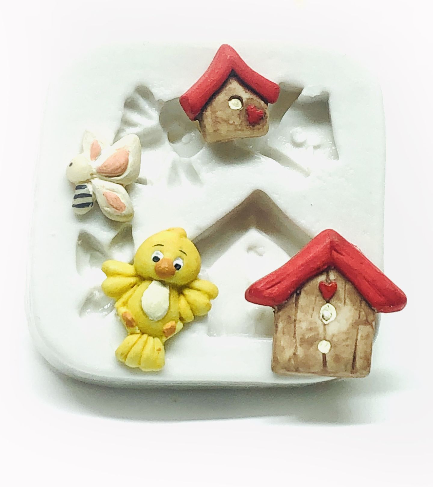 Molde de silicone - Casa, Passaro e Borboleta - P162/P1025
