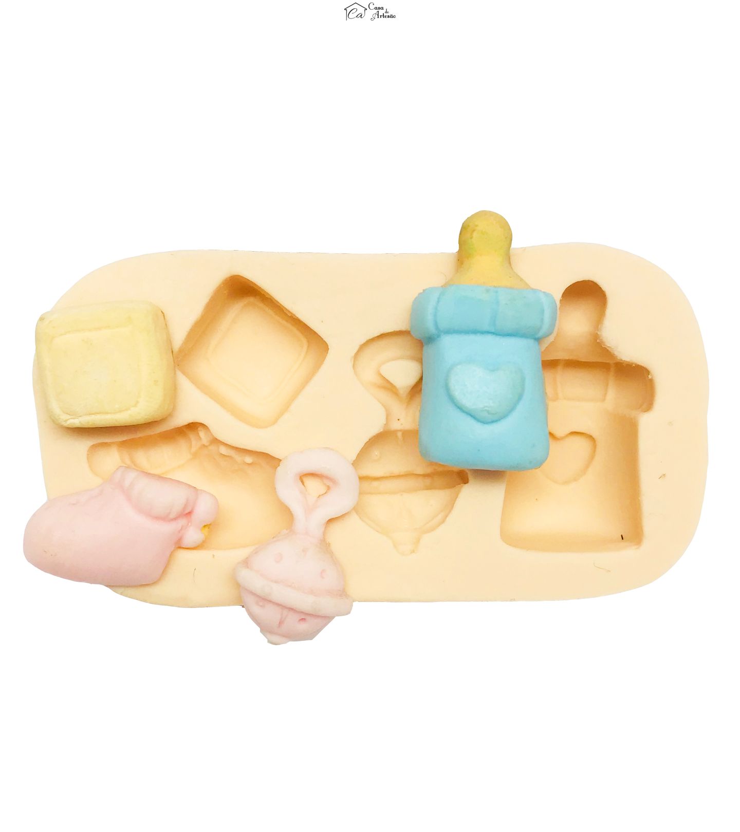 Molde de silicone - Kit Bebe (Mamadeira, Chocalho, Etc) - P09
