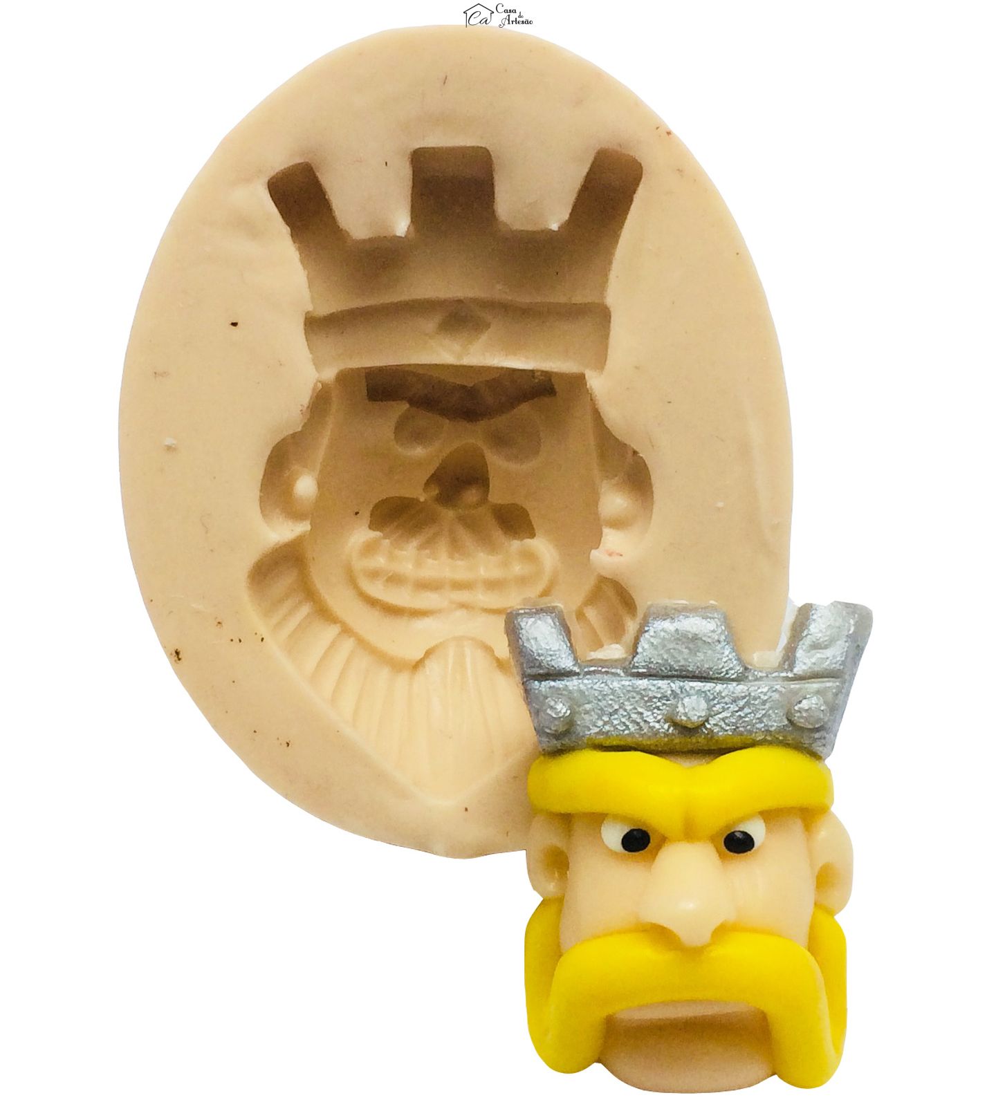 Molde de silicone - Clash Royale - Rosto Rei - Mod.02 - Medio - P201