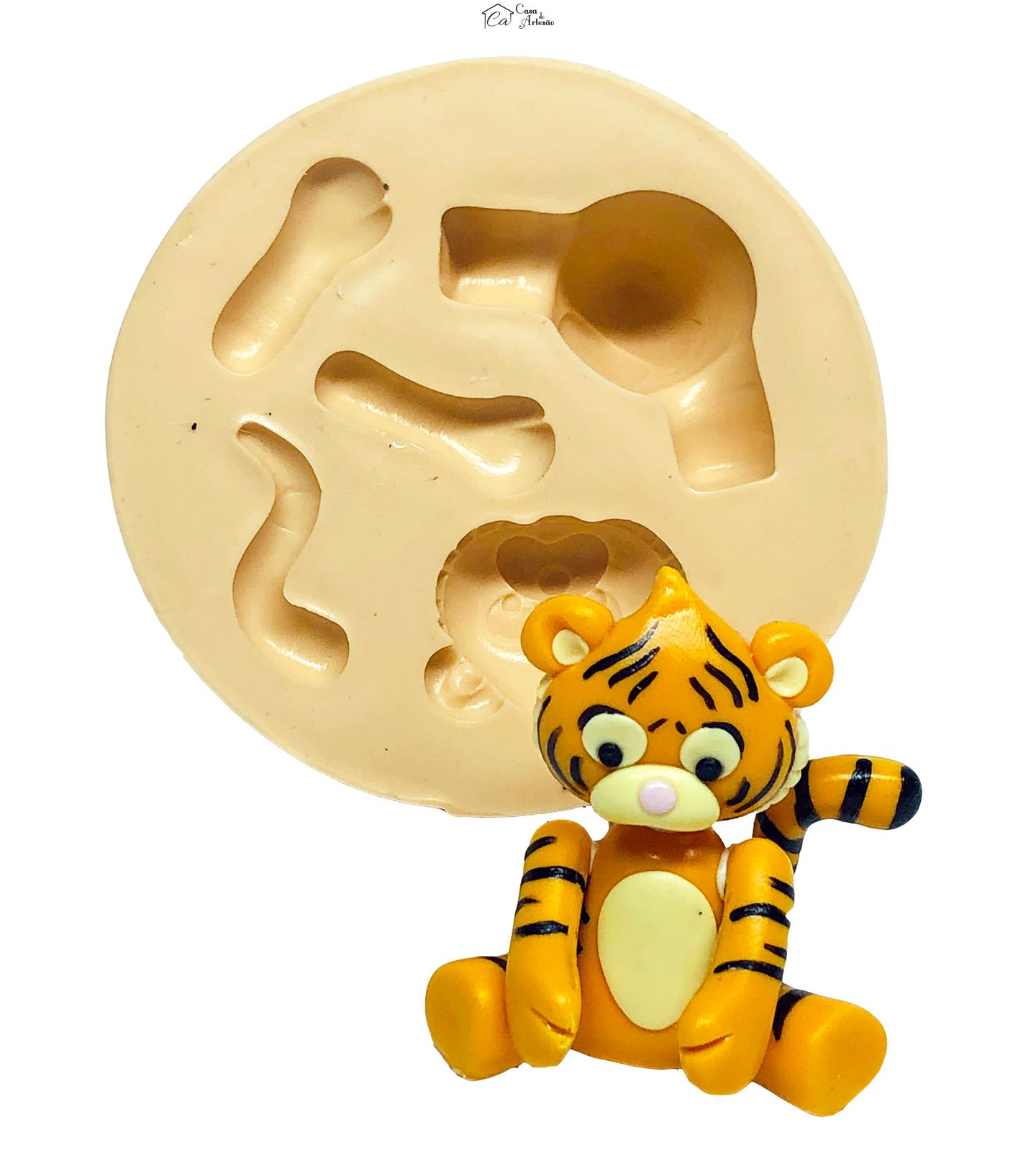 Molde de silicone - Tigre - Corpo Tridimensional - Grande