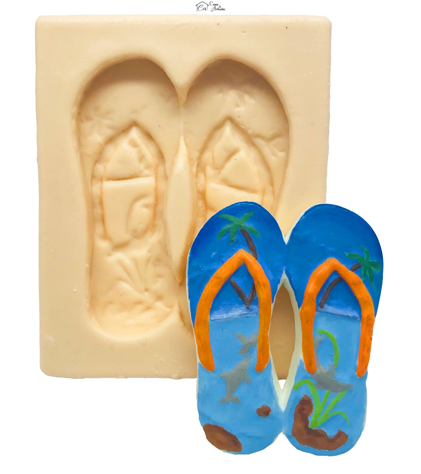 Molde de silicone - Sandalia - Par - P122