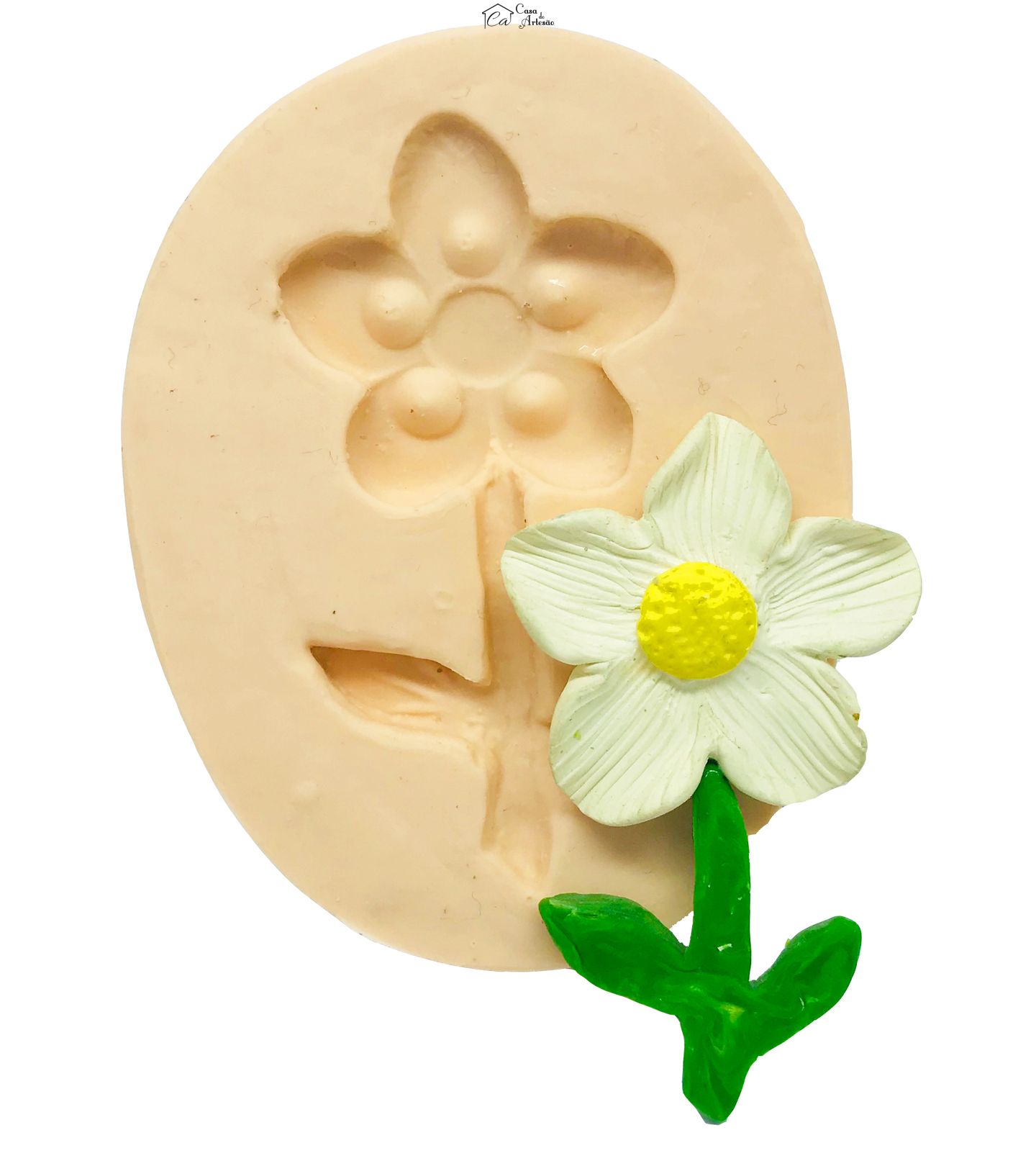 Molde de silicone - Flor Margarida c/ Caule