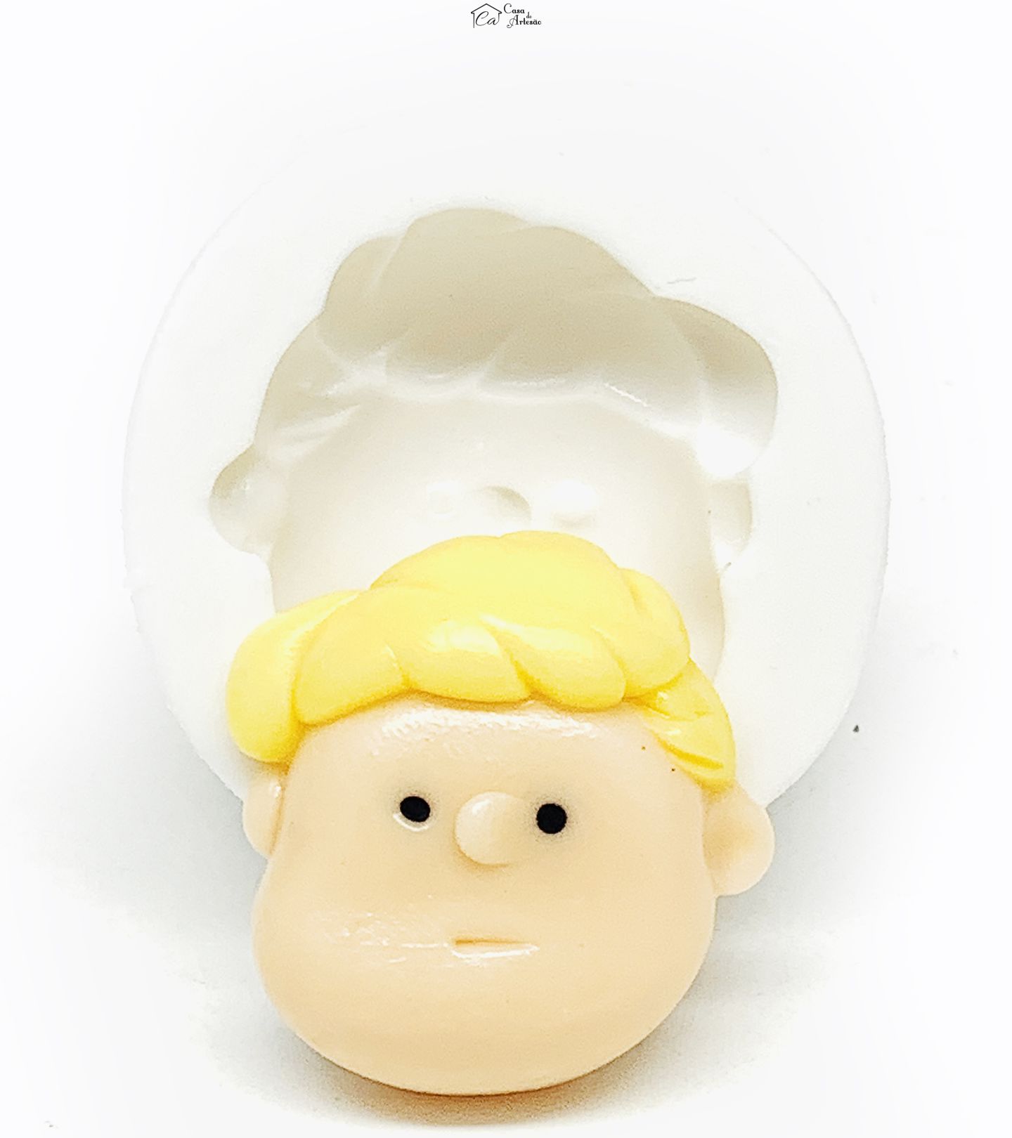 Molde de silicone - Turma do Snoopy - Rosto Schroeder - Medio - P1135