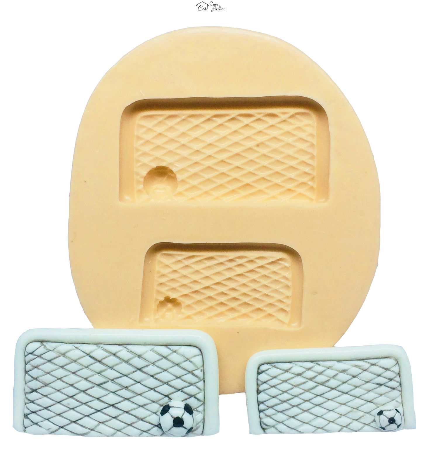 Molde de silicone - Futebol - Trava com bola - 02 Tamanhos - P259