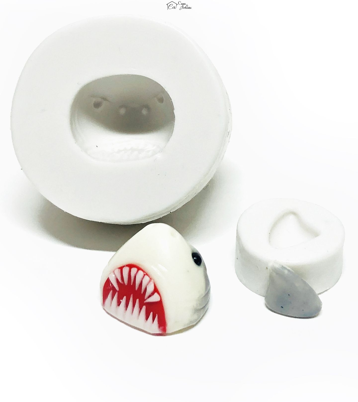 Molde de silicone - Tubarao II - Cabeça e Barbatana Pequena - P1053/P1054