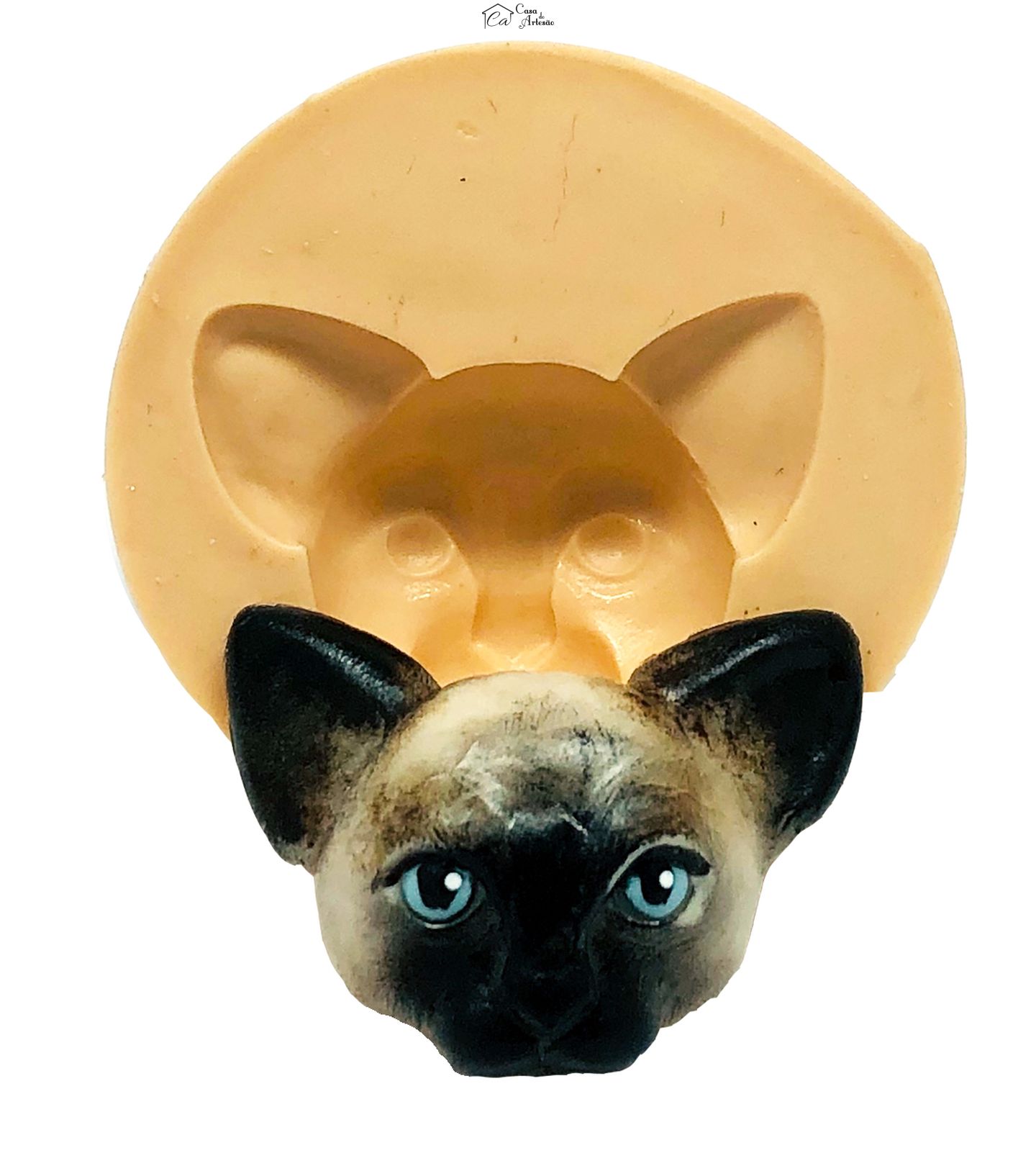 Molde de silicone - Gato - Rosto Siames - Medio - P844