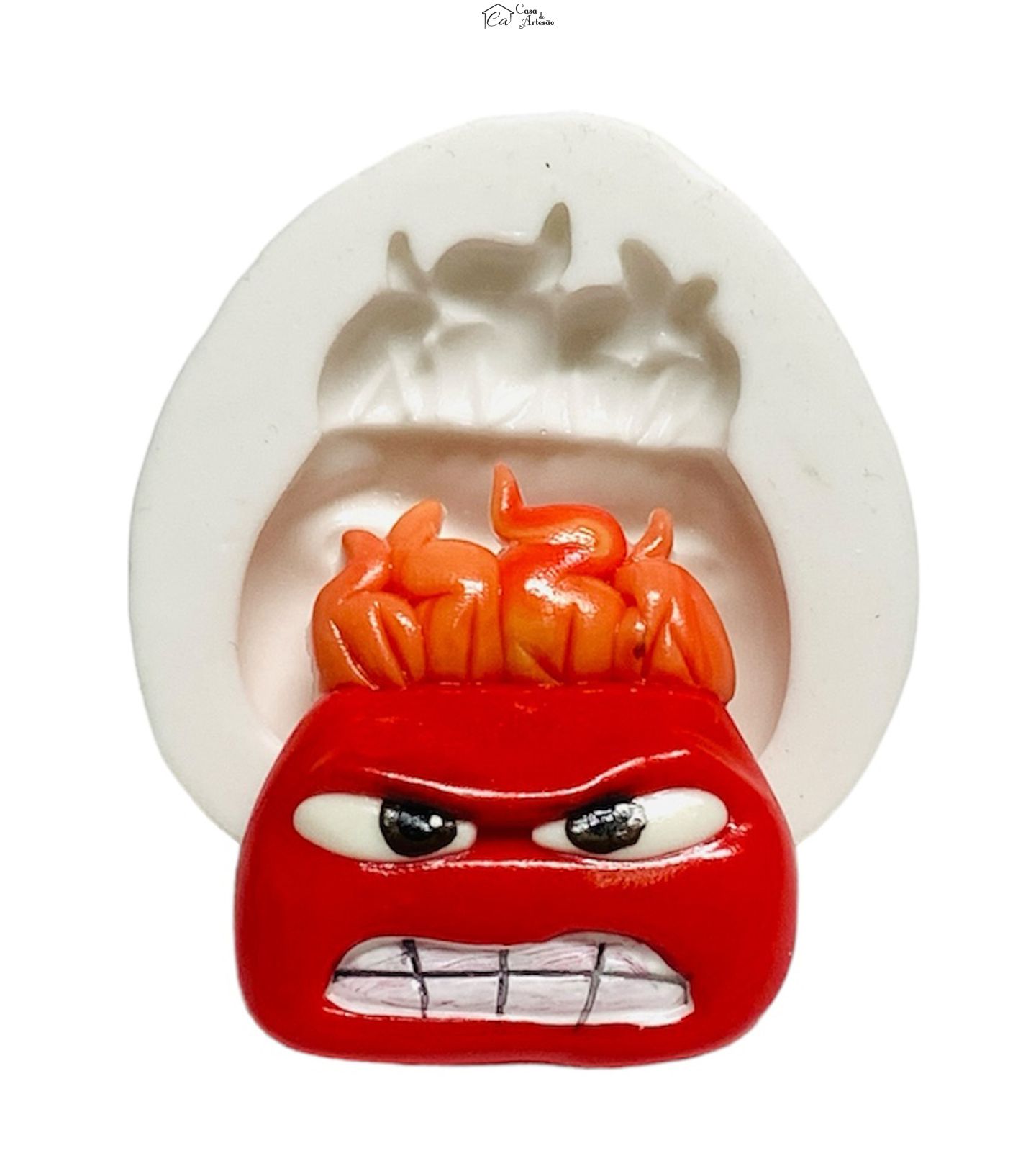 Molde de silicone - Divertida Mente - Rosto Raiva II - Grande - P1246