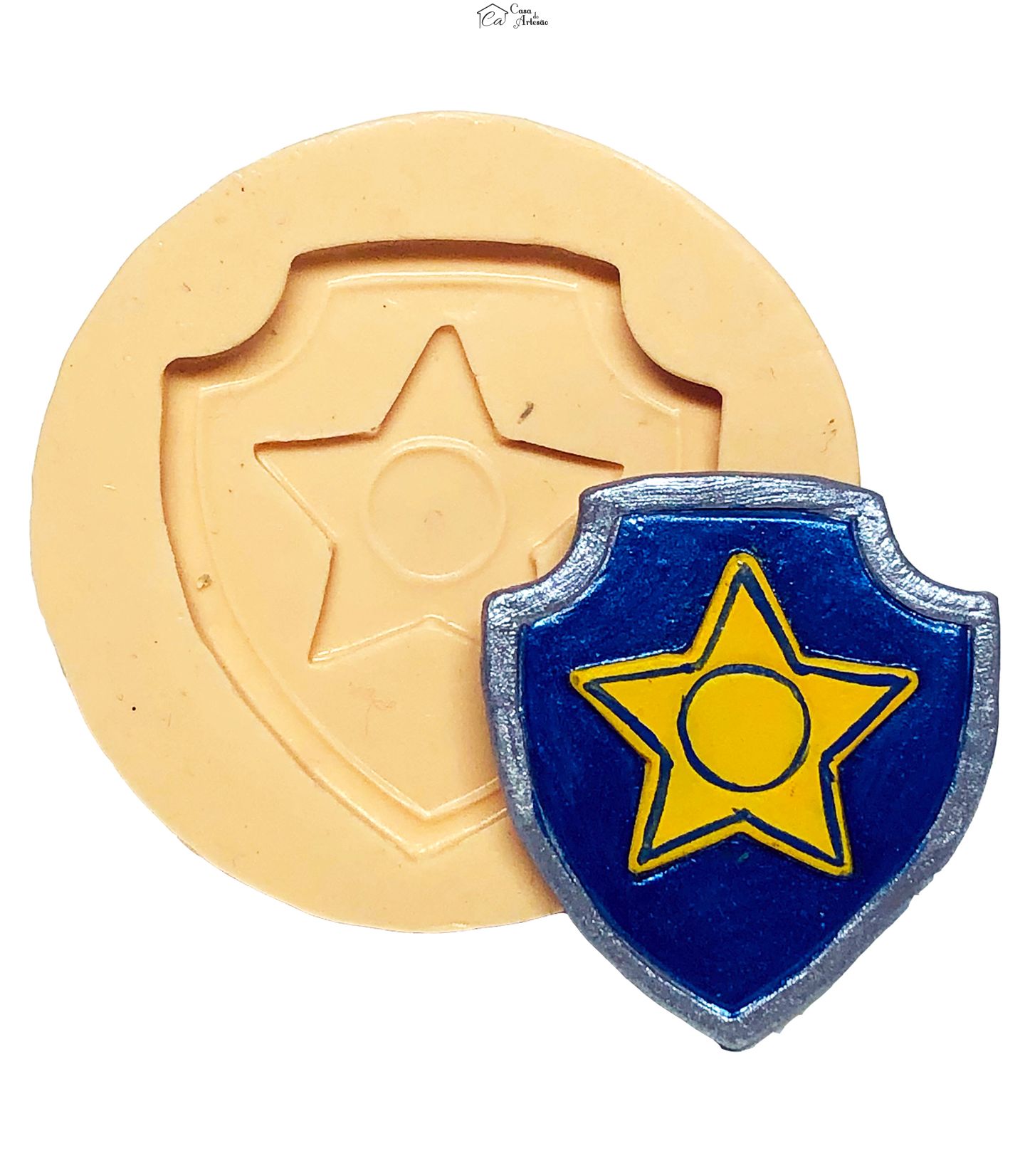 Molde de silicone - Patrulha Canina -  Chase - Escudo Medio