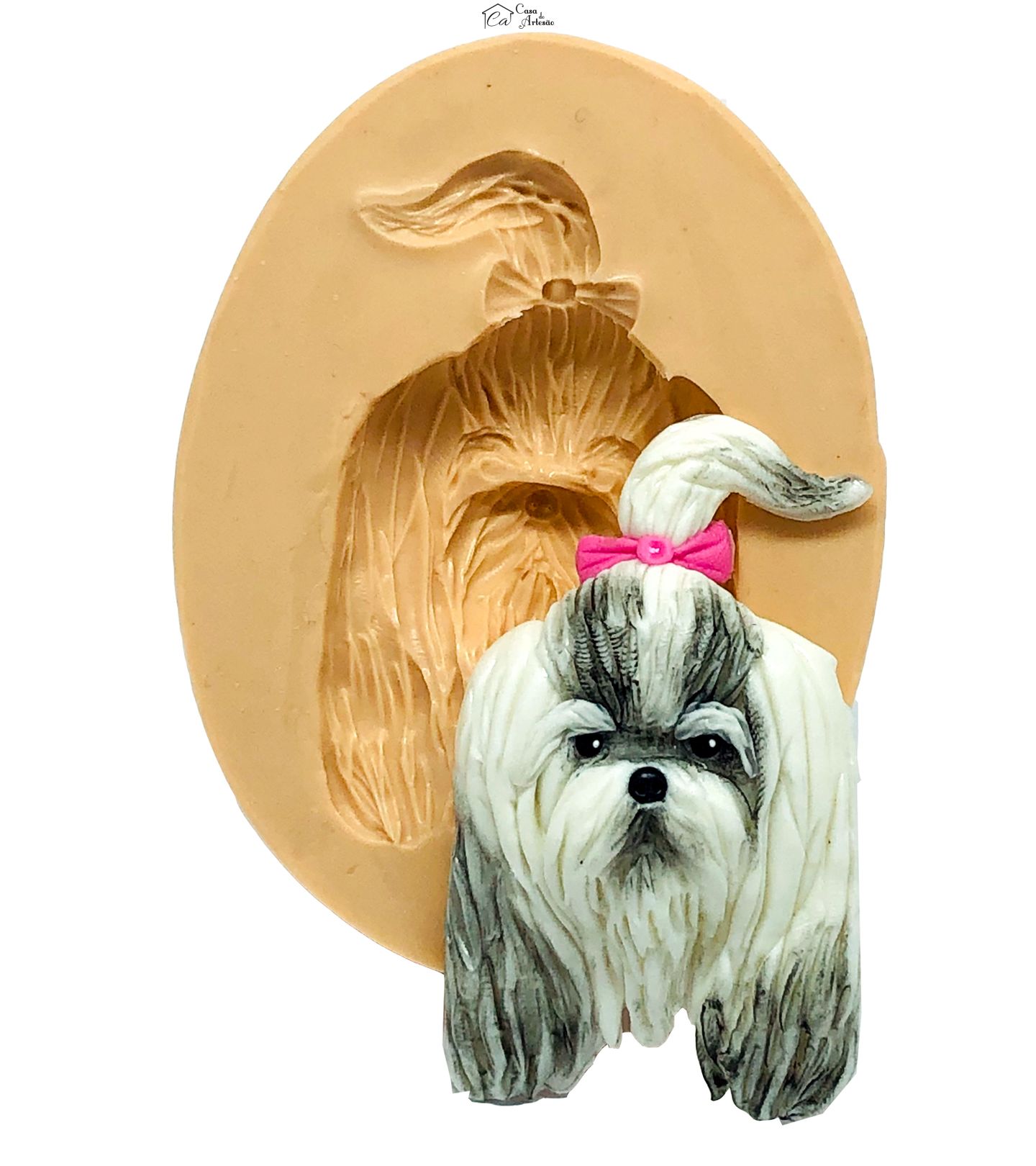 Molde de silicone - Cachorro -Rosto Lhasa Apso - Medio - P832