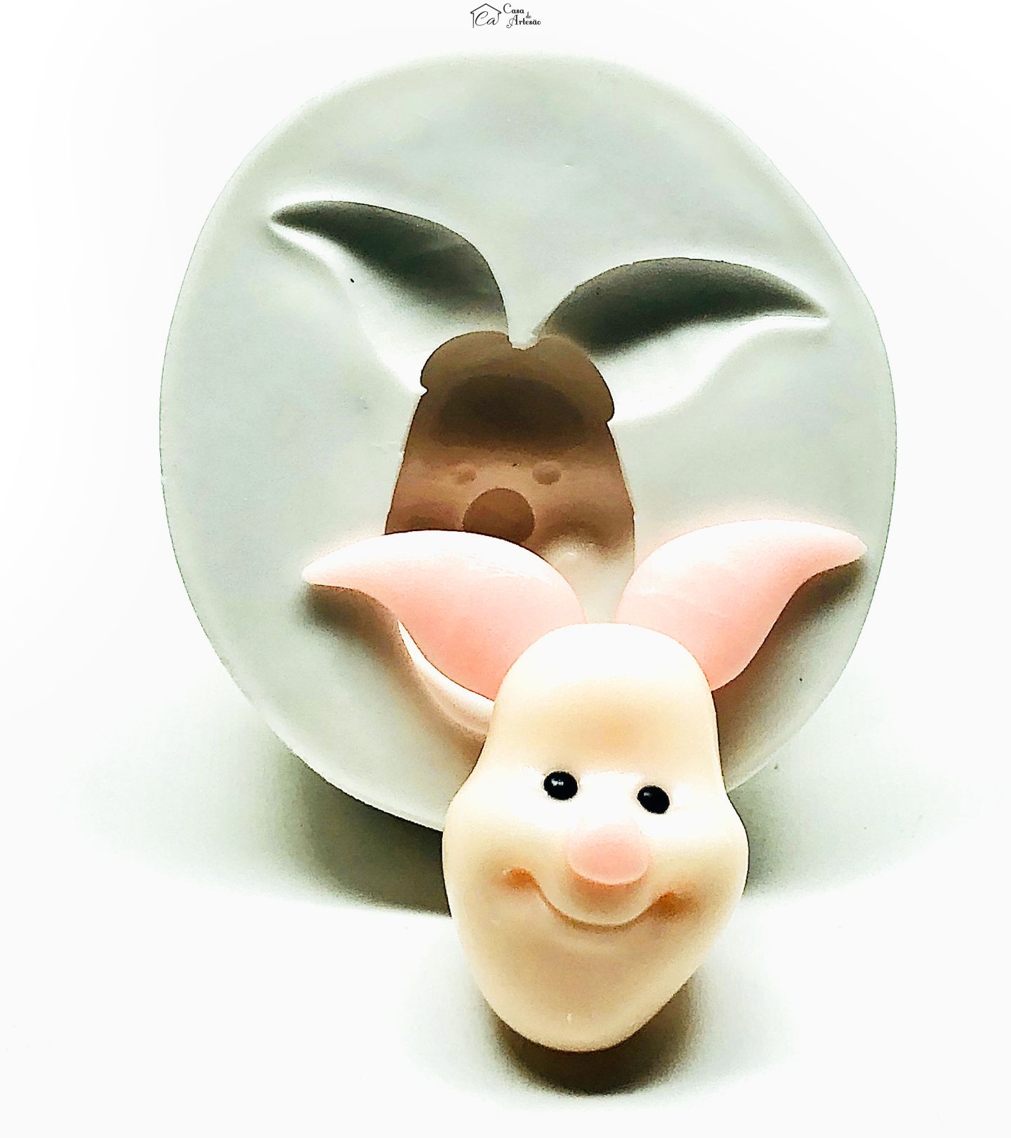 Molde de silicone - Urso Pooh - Rosto Leitao - Grande - P997