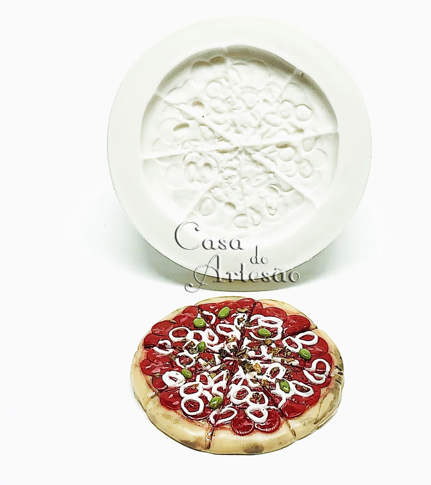 Molde de silicone - Pizza - Calabresa - Grande - P928