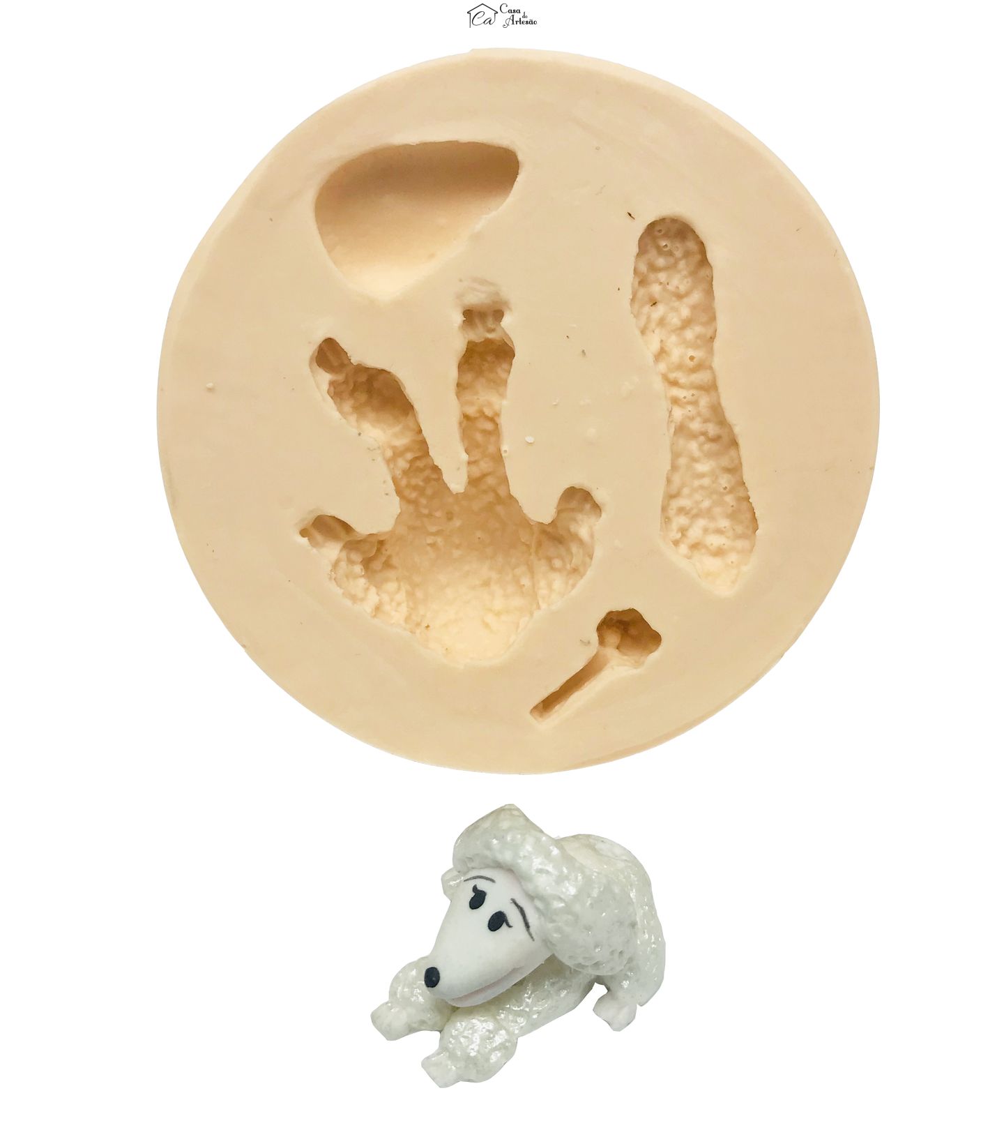 Molde de silicone - Cachorro Poodle p/ Lapis