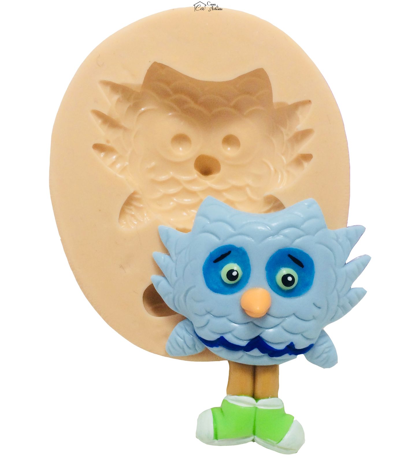 Molde de silicone - Daniel Tigre - Coruja O the Owl - Media - P376