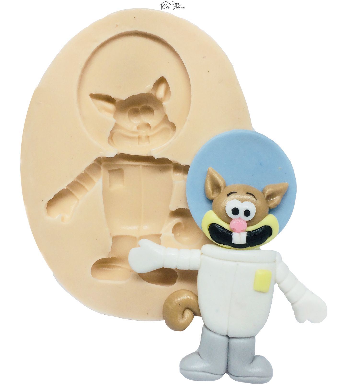 Molde de silicone - Bob Esponja - Sandy Bochechas - P175