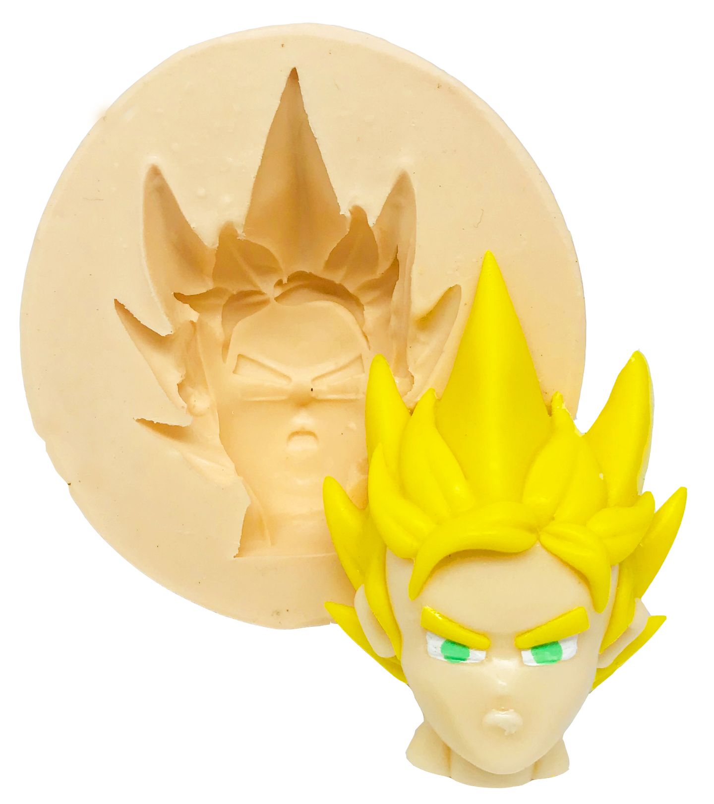 Molde de silicone - Dragon Ball - Rosto Super Sayajin - Grande - P475