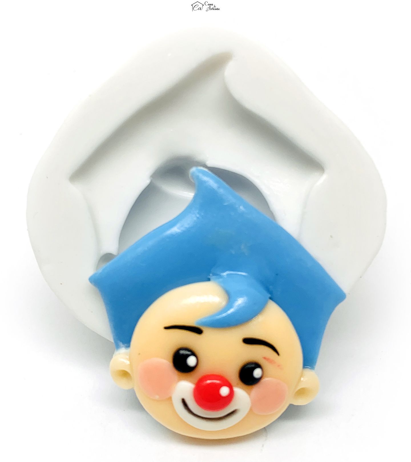 Molde de silicone - Palhaço Plim Plim - Rosto Heroi - Medio - P1216