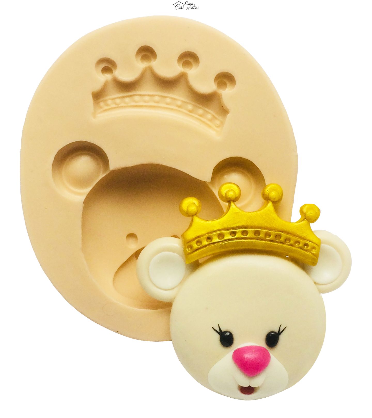 Molde de silicone - Ursa Princesa - Rosto Ursa - Medio - P370