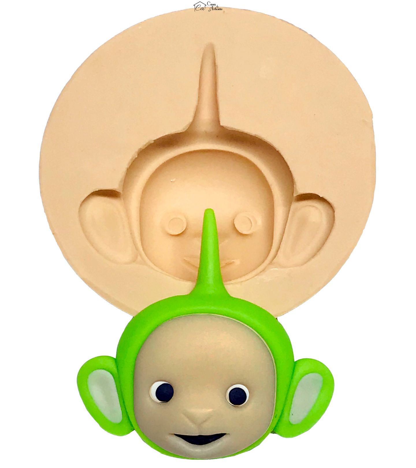 Molde de silicone - Teletubbies - Rosto Dipsy - Grande - P577
