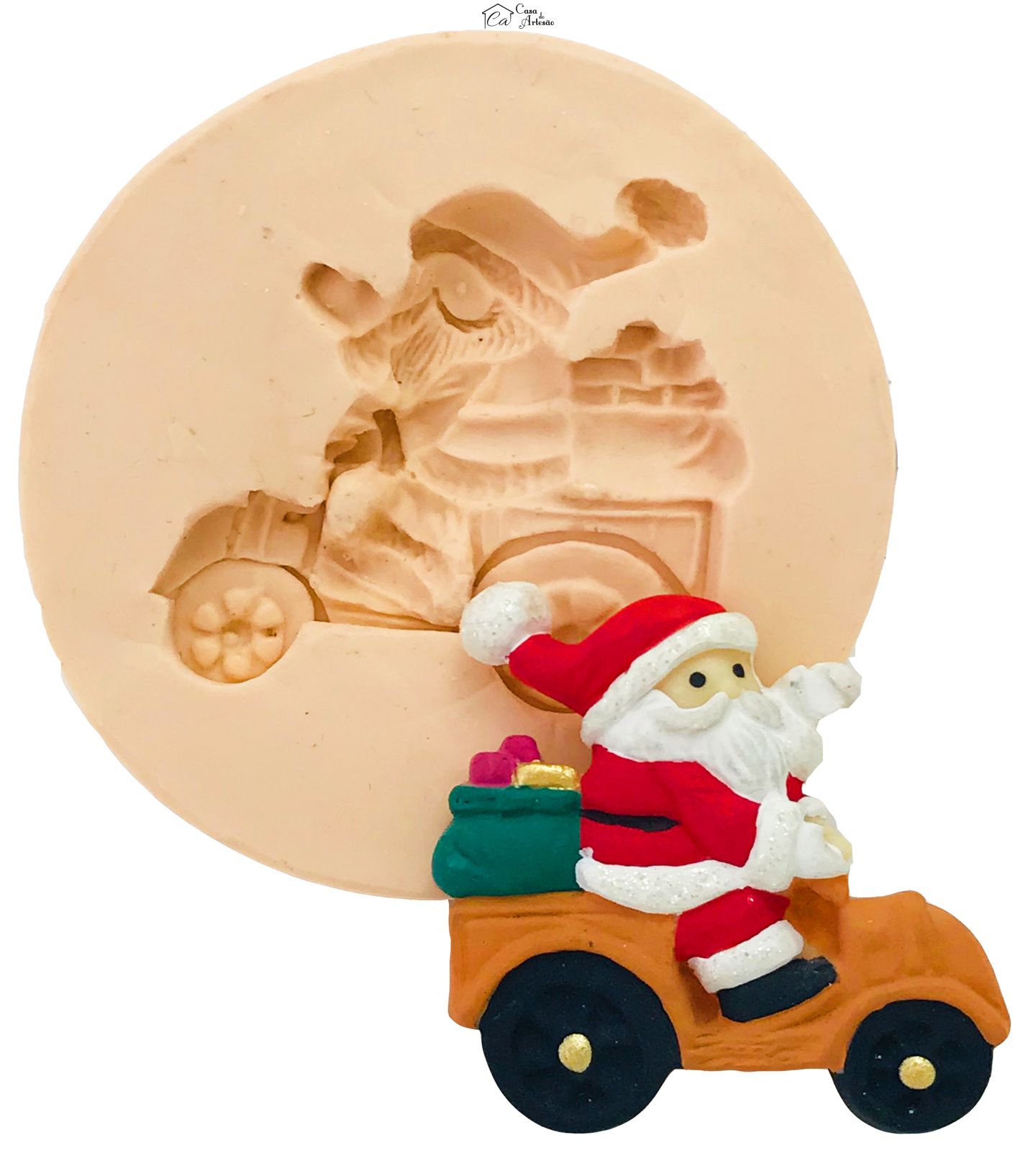 Molde de silicone - Papai Noel de Carro I - Gd