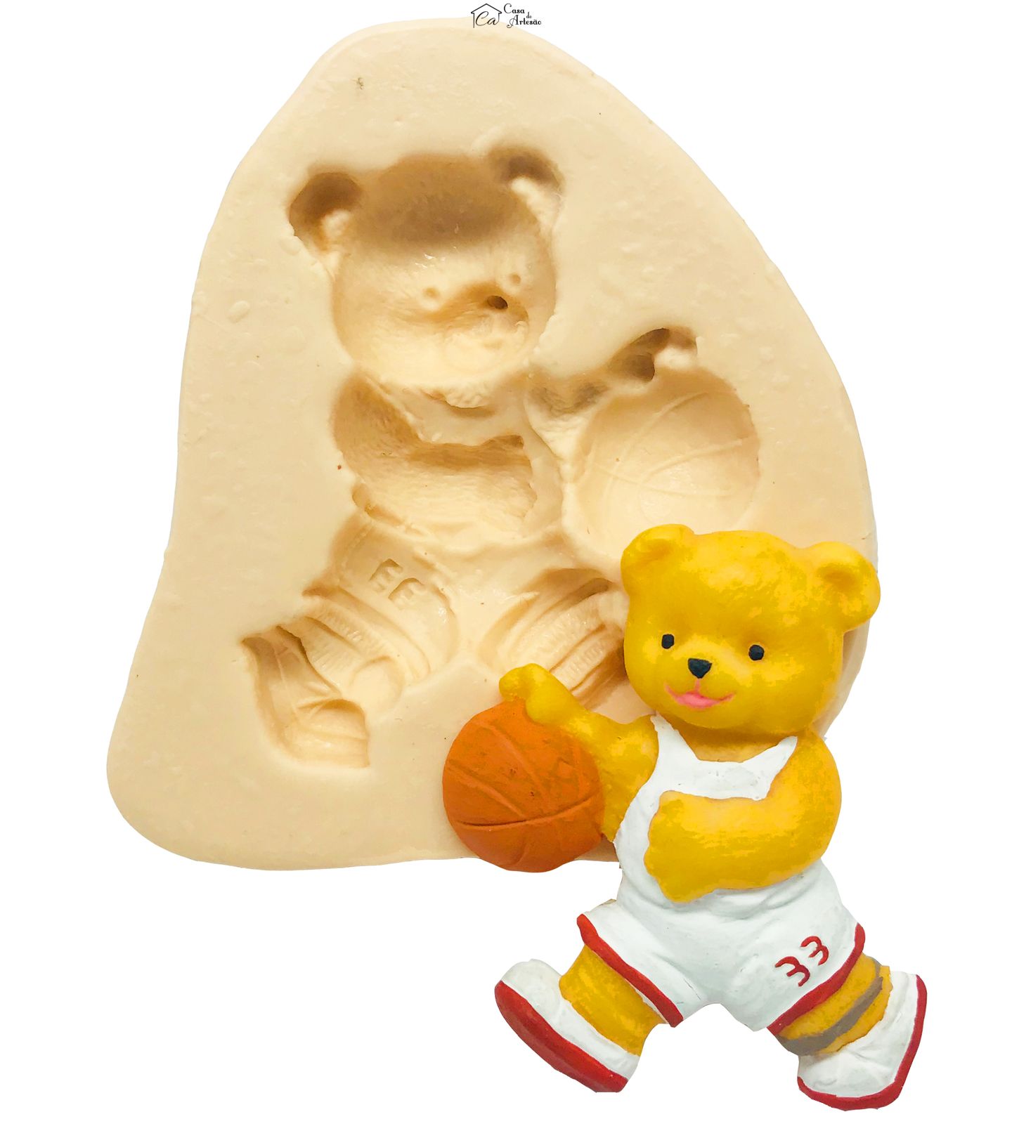 Molde de silicone - Urso Jogango Basquete - P55