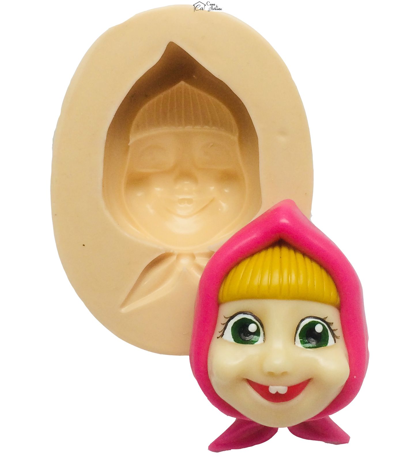 Molde de silicone - Masha e o Urso - Rosto Masha - Extra Grande - P368