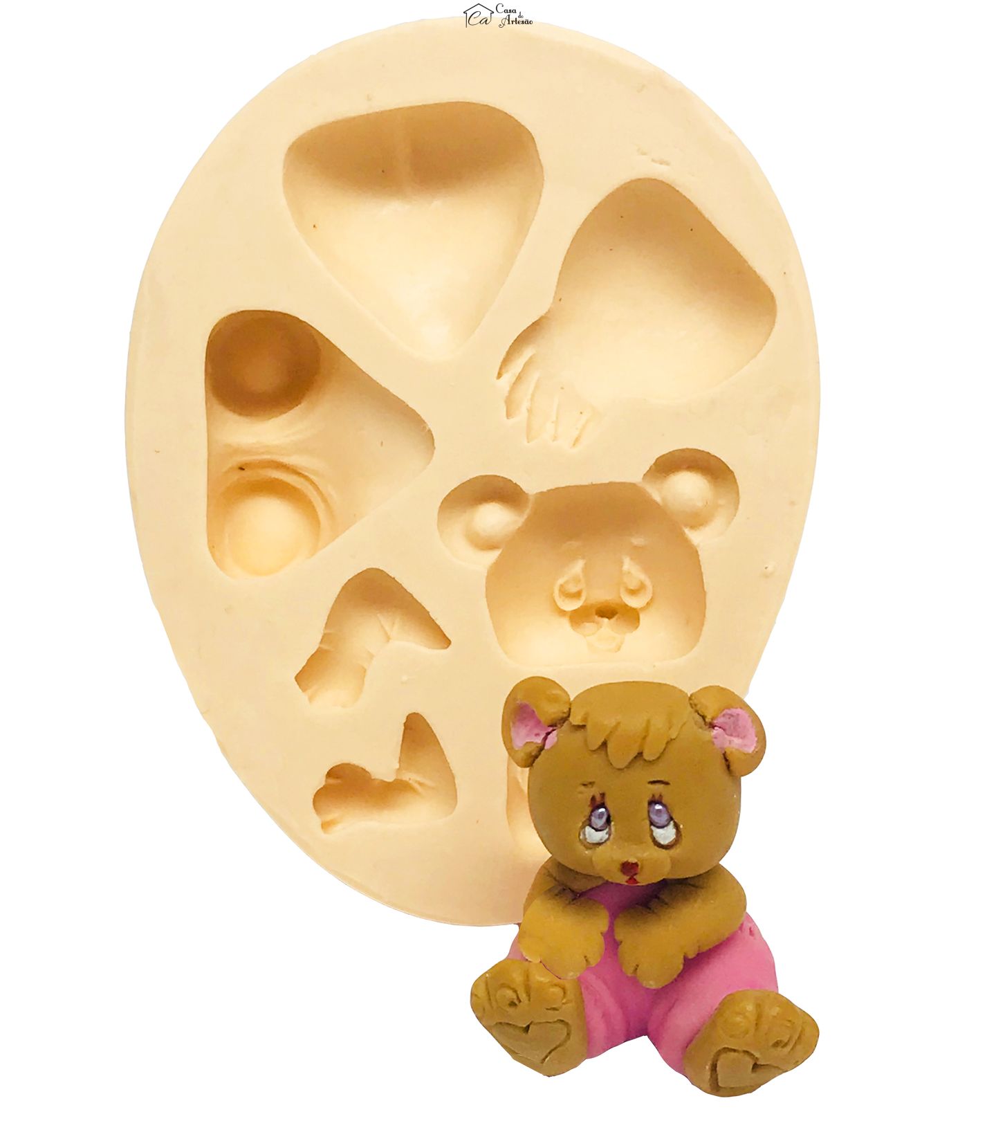 Molde de silicone - Urso Sentado Tridimensional