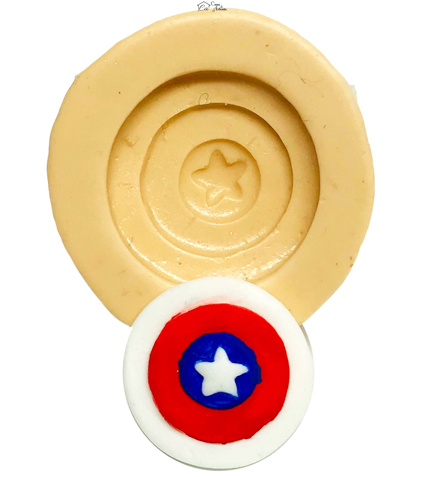 Molde de silicone - Os Vingadores - Escudo Capitao America - Pq
