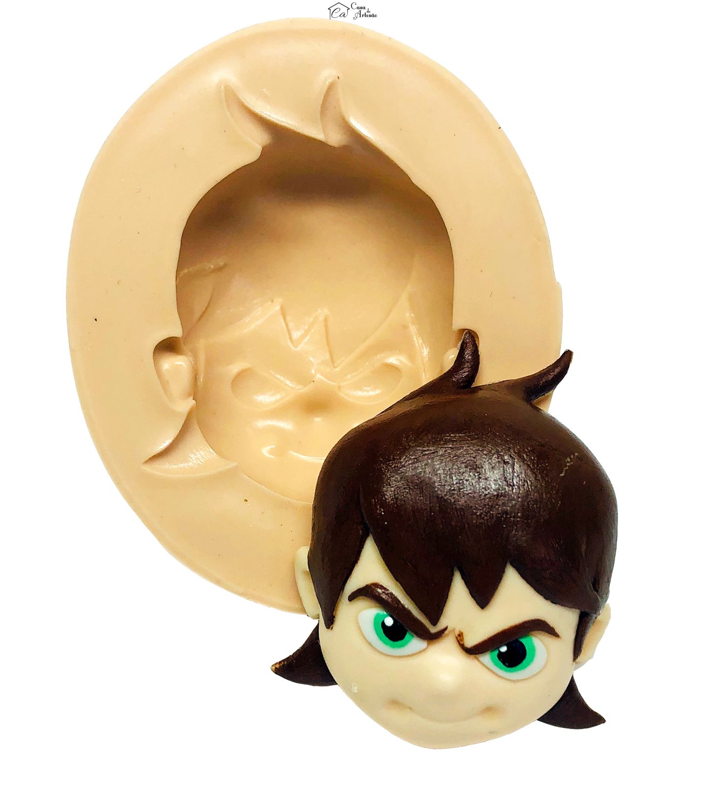 Molde de silicone - Ben 10 - Rosto Ben 10 - Grande - P741