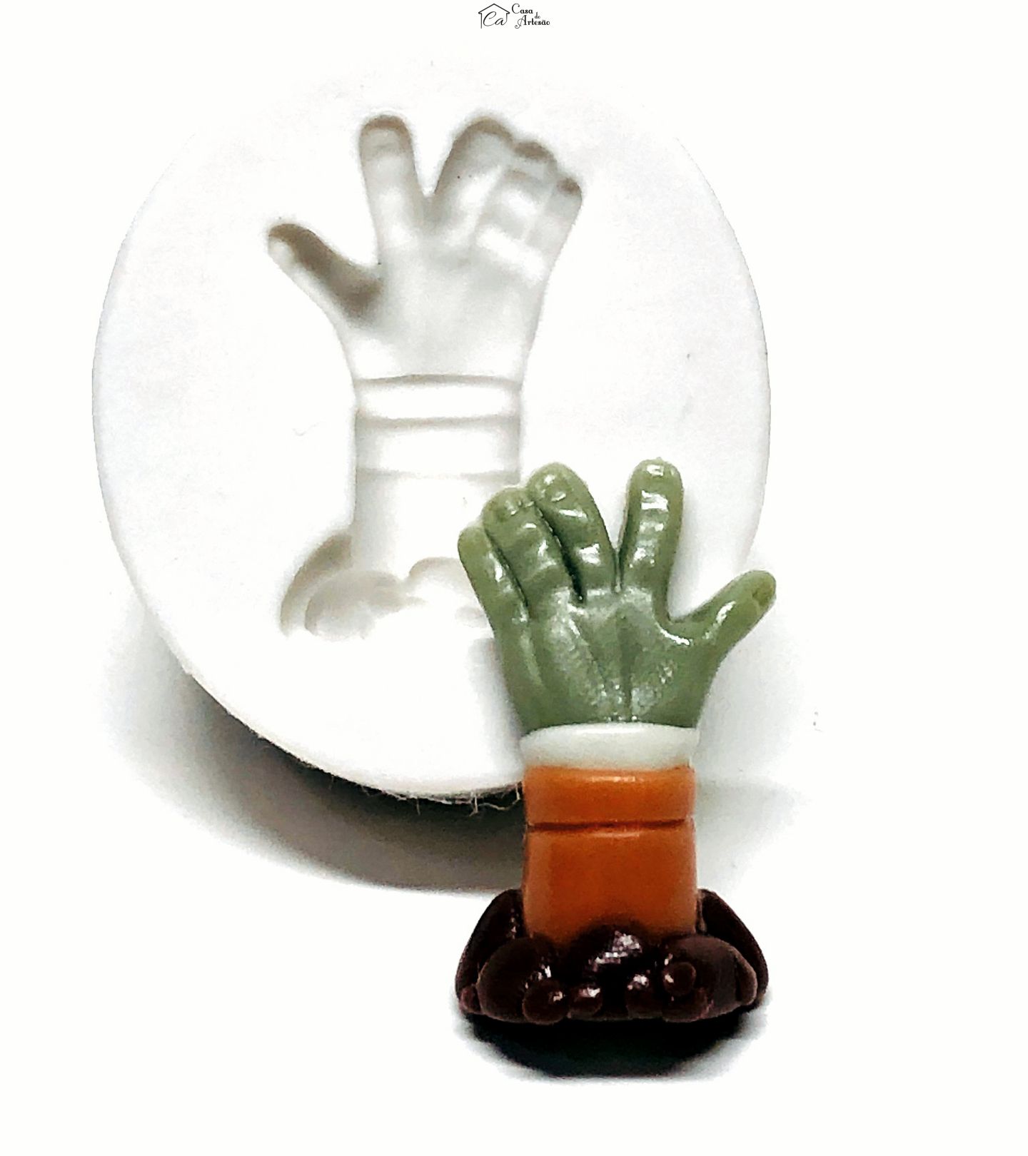 Molde de silicone - Plantas vs Zumbis - Mao Zumbi - Pequena - P1058