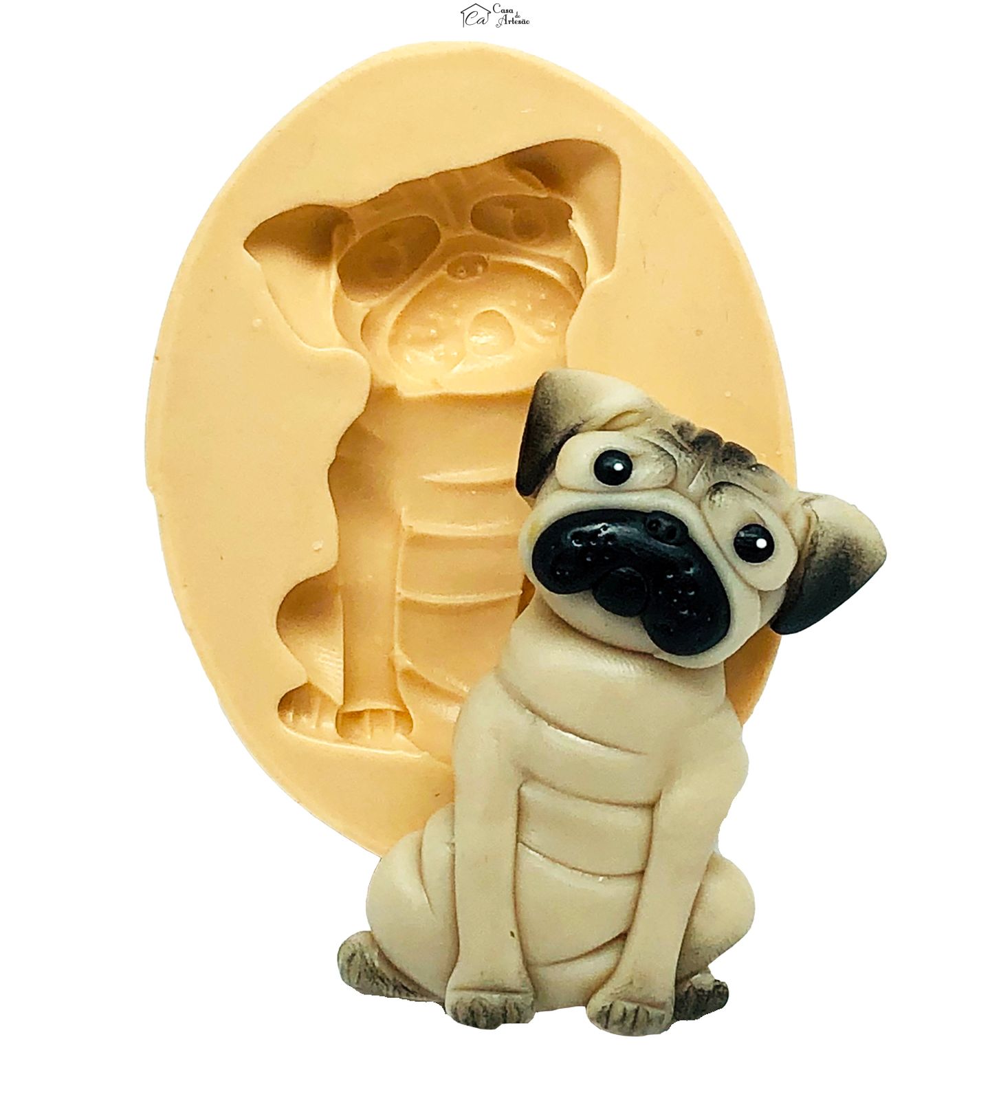 Molde de silicone - Cachorro - Pug - Grande - P828